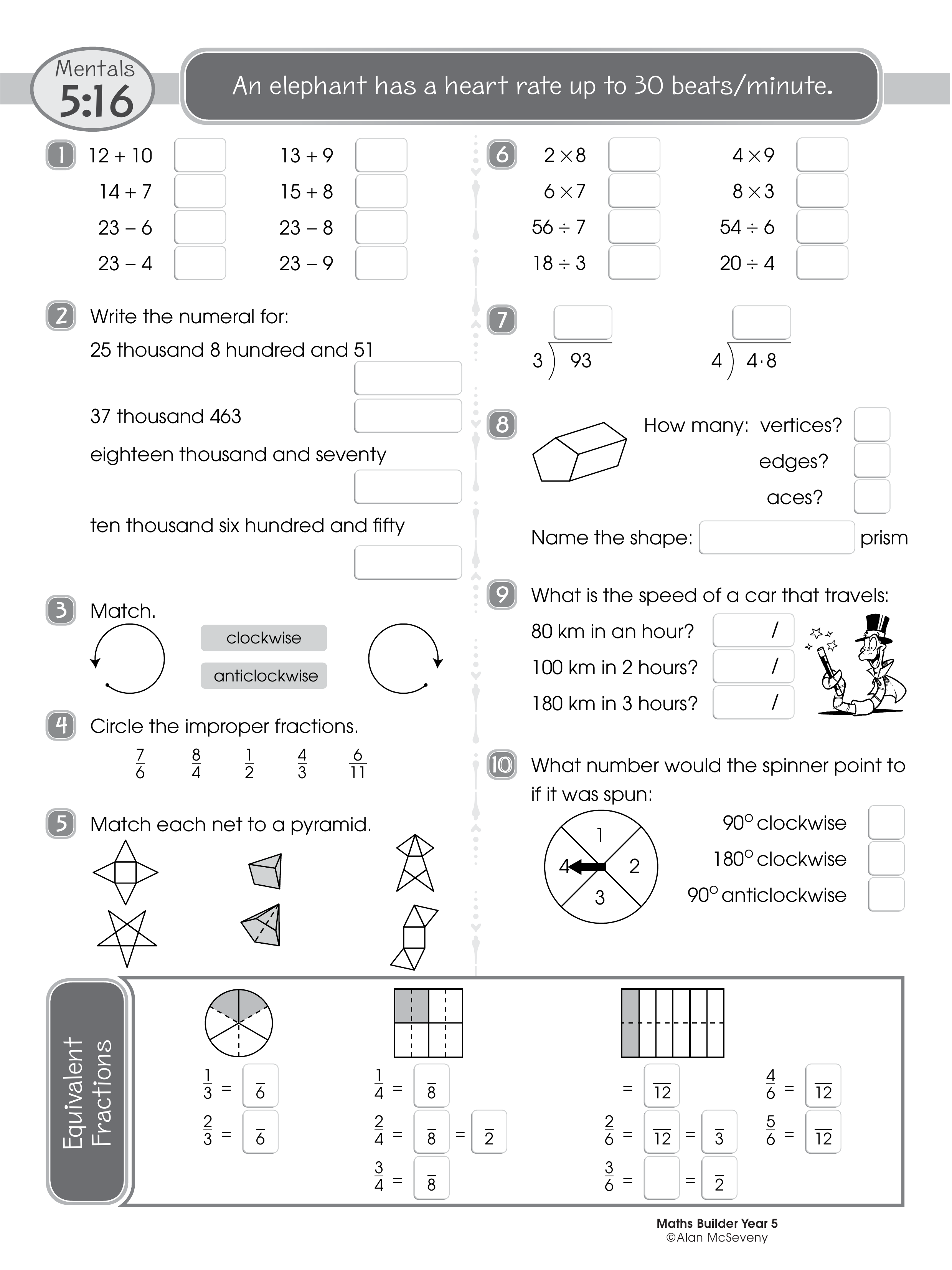 Mentals 5:16 — worksheet preview