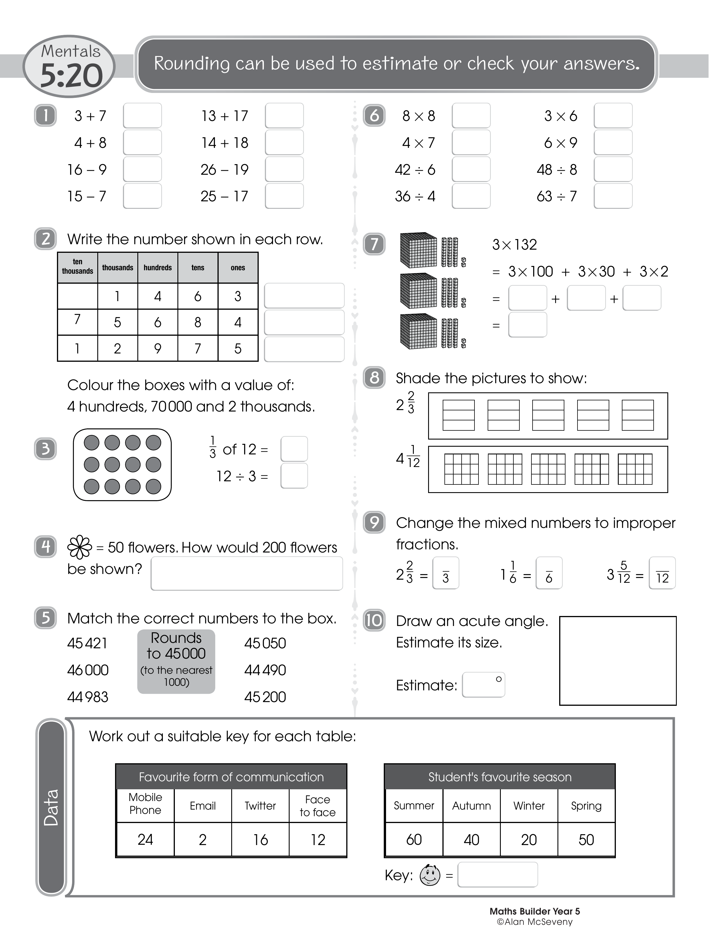 Mentals 5:20 — worksheet preview