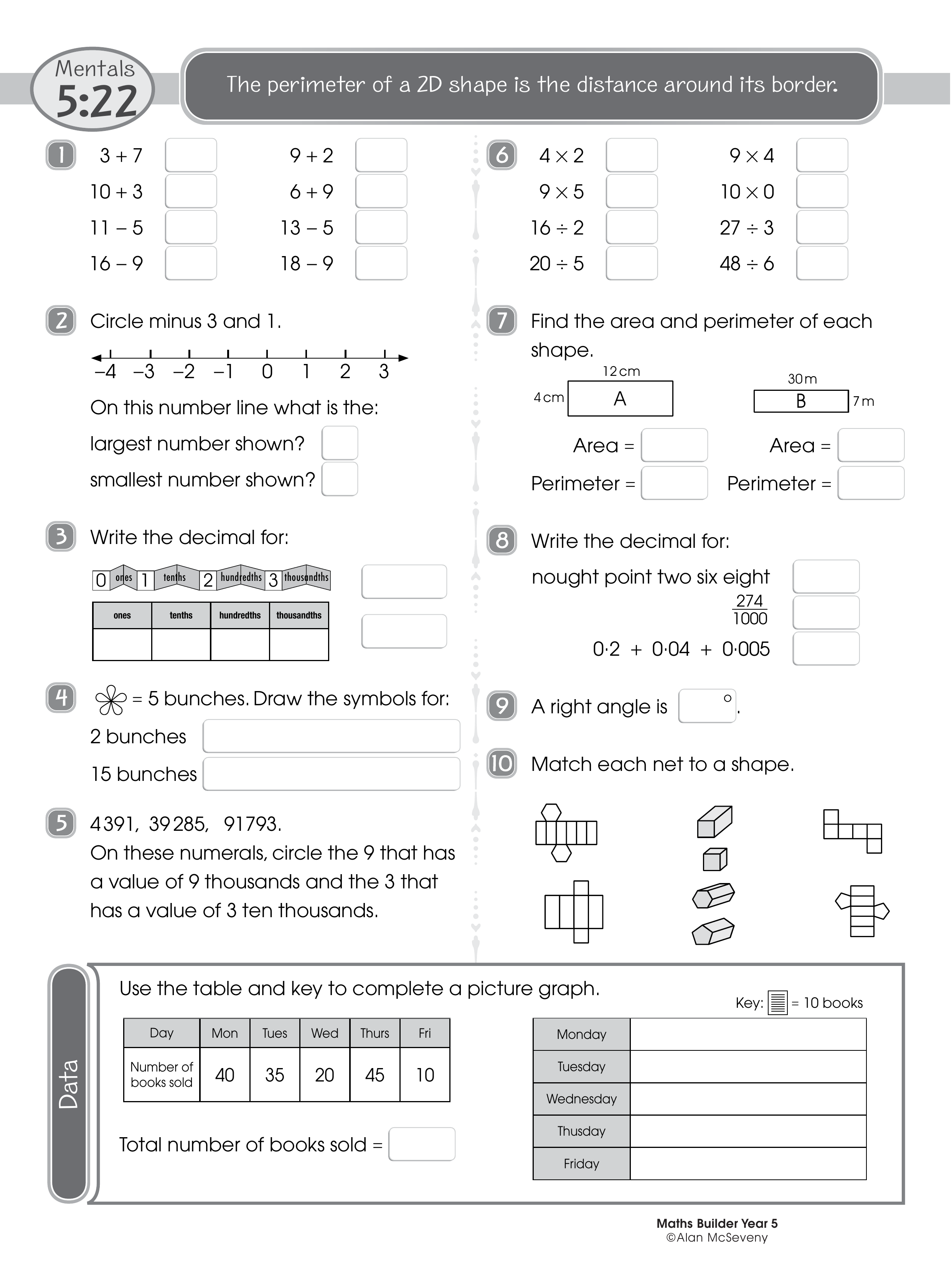 Mentals 5:22 — worksheet preview