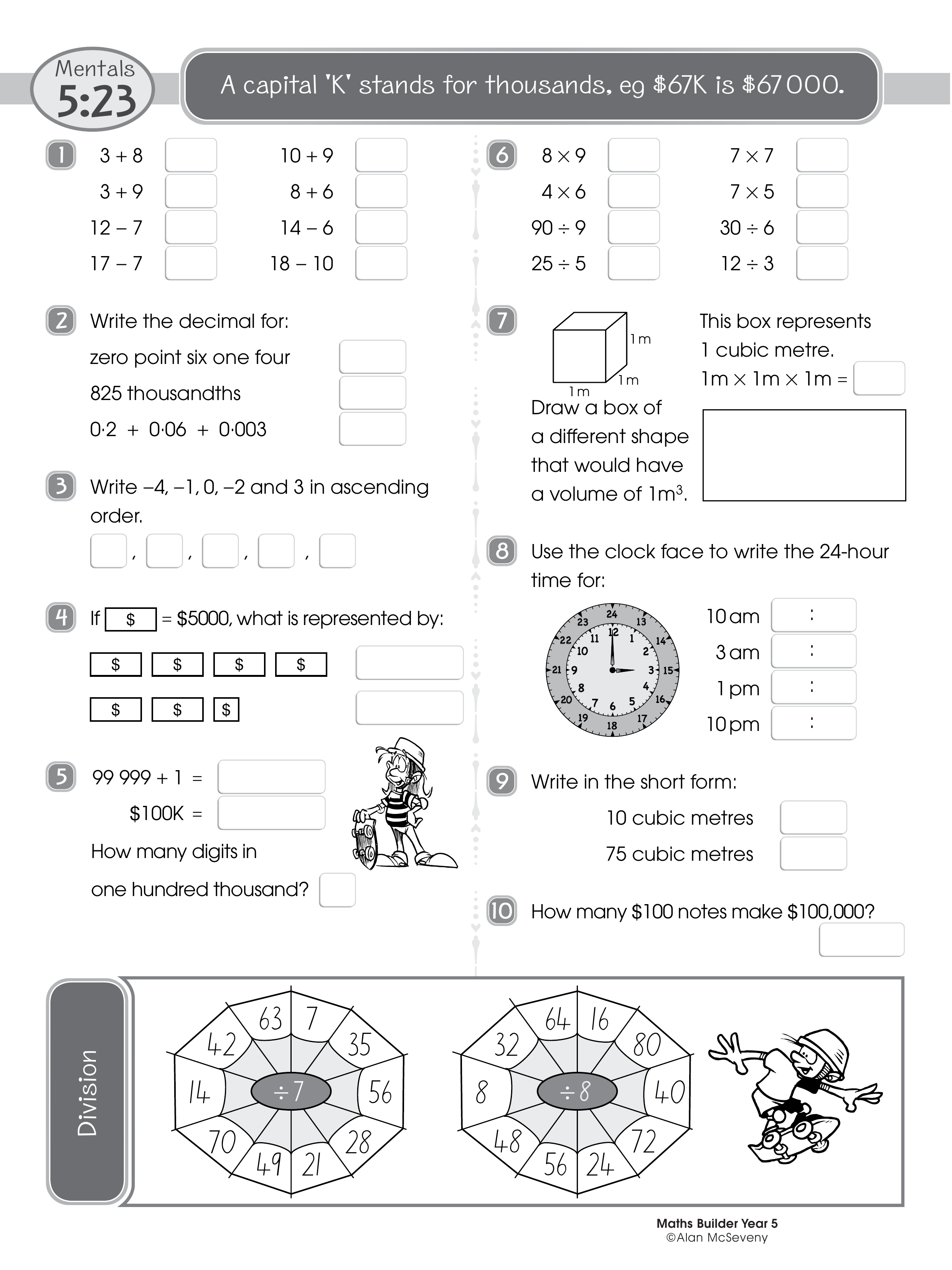 Mentals 5:23 — worksheet preview