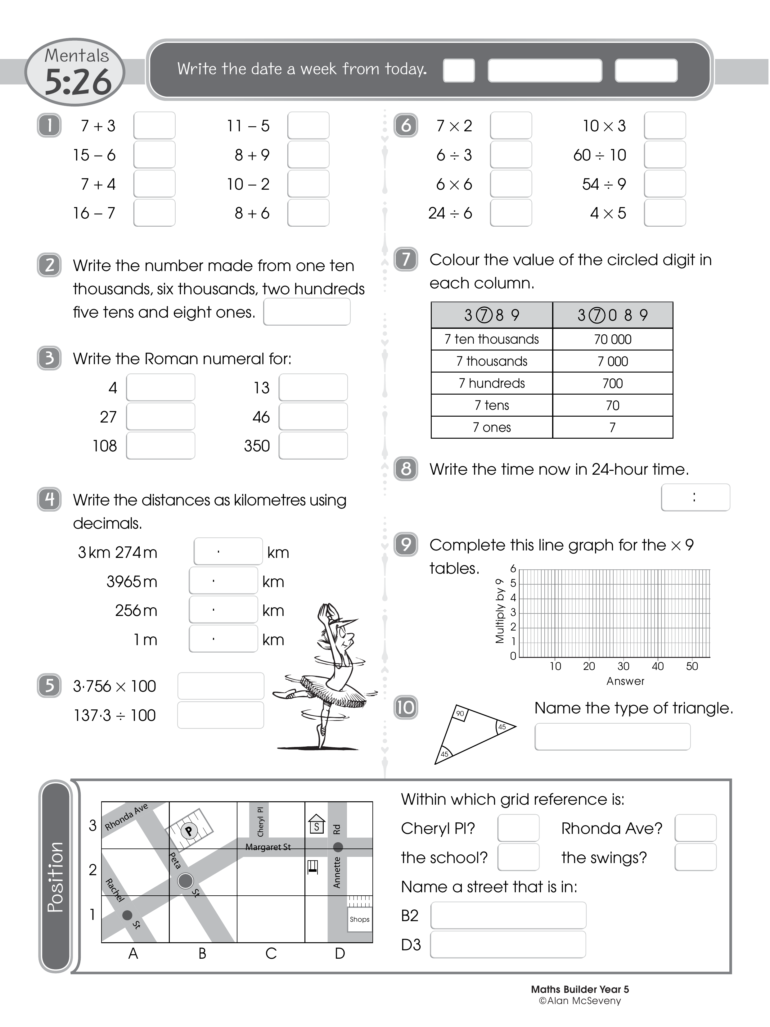 Mentals 5:26 — worksheet preview