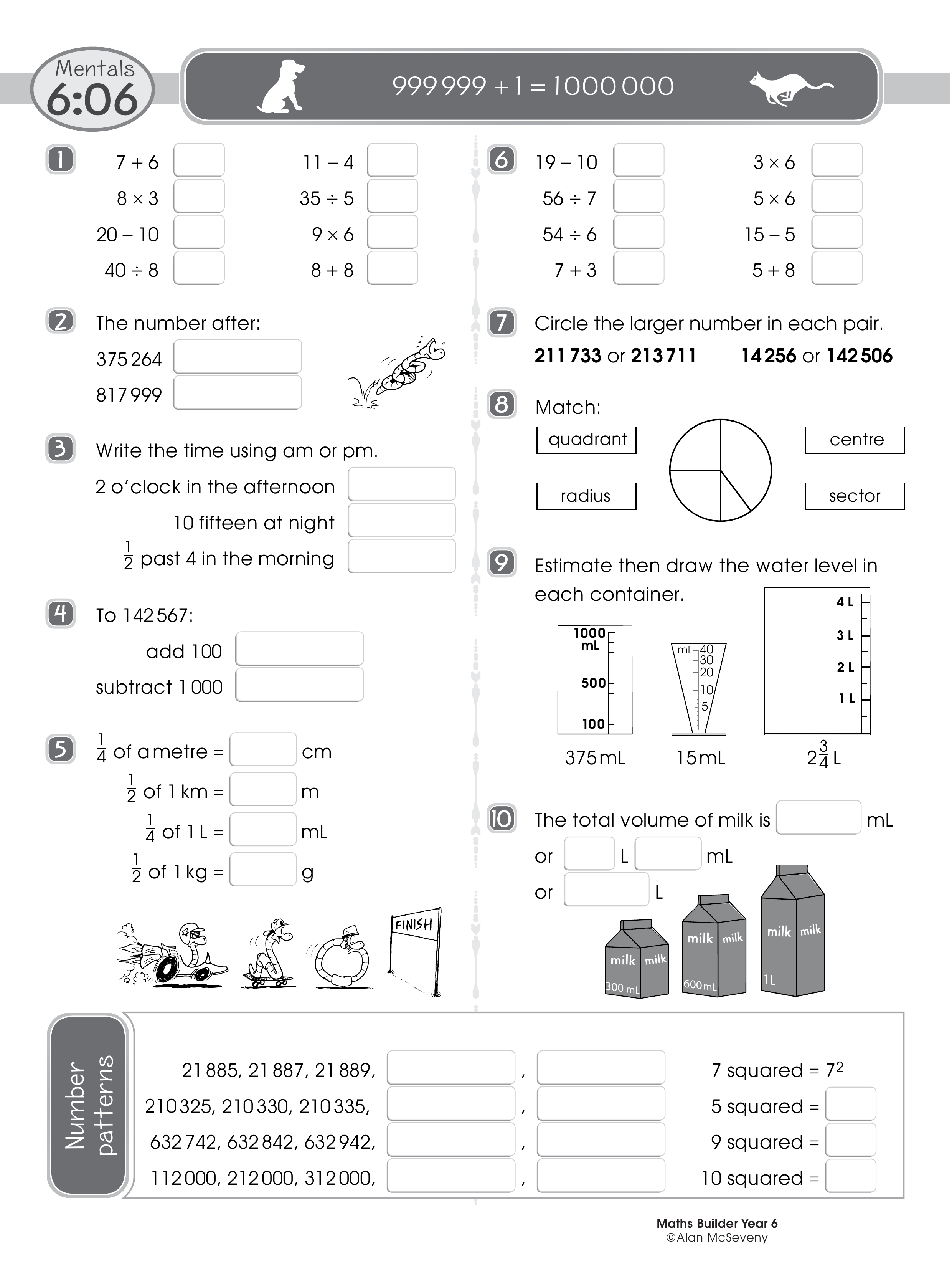 Mentals 6:06 — worksheet preview