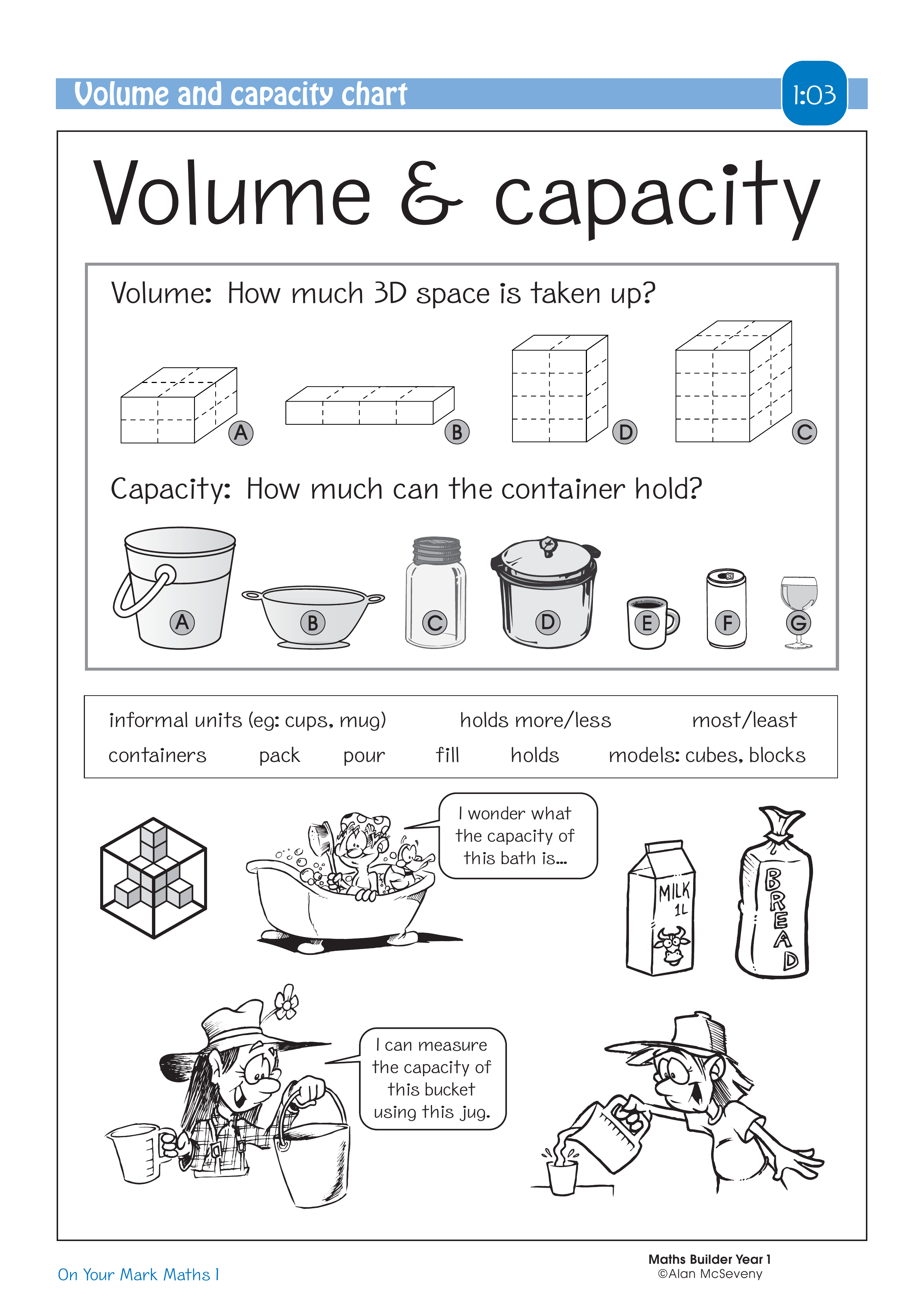 Volume and capacity chart — worksheet preview
