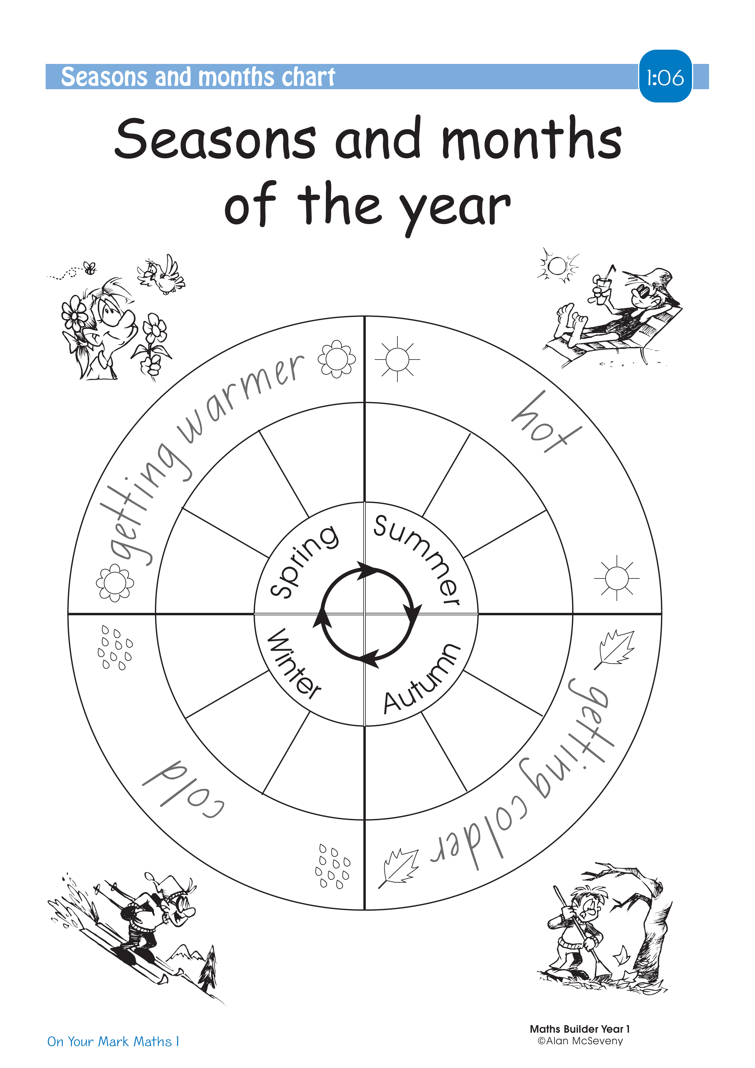 Seasons and months chart — worksheet preview