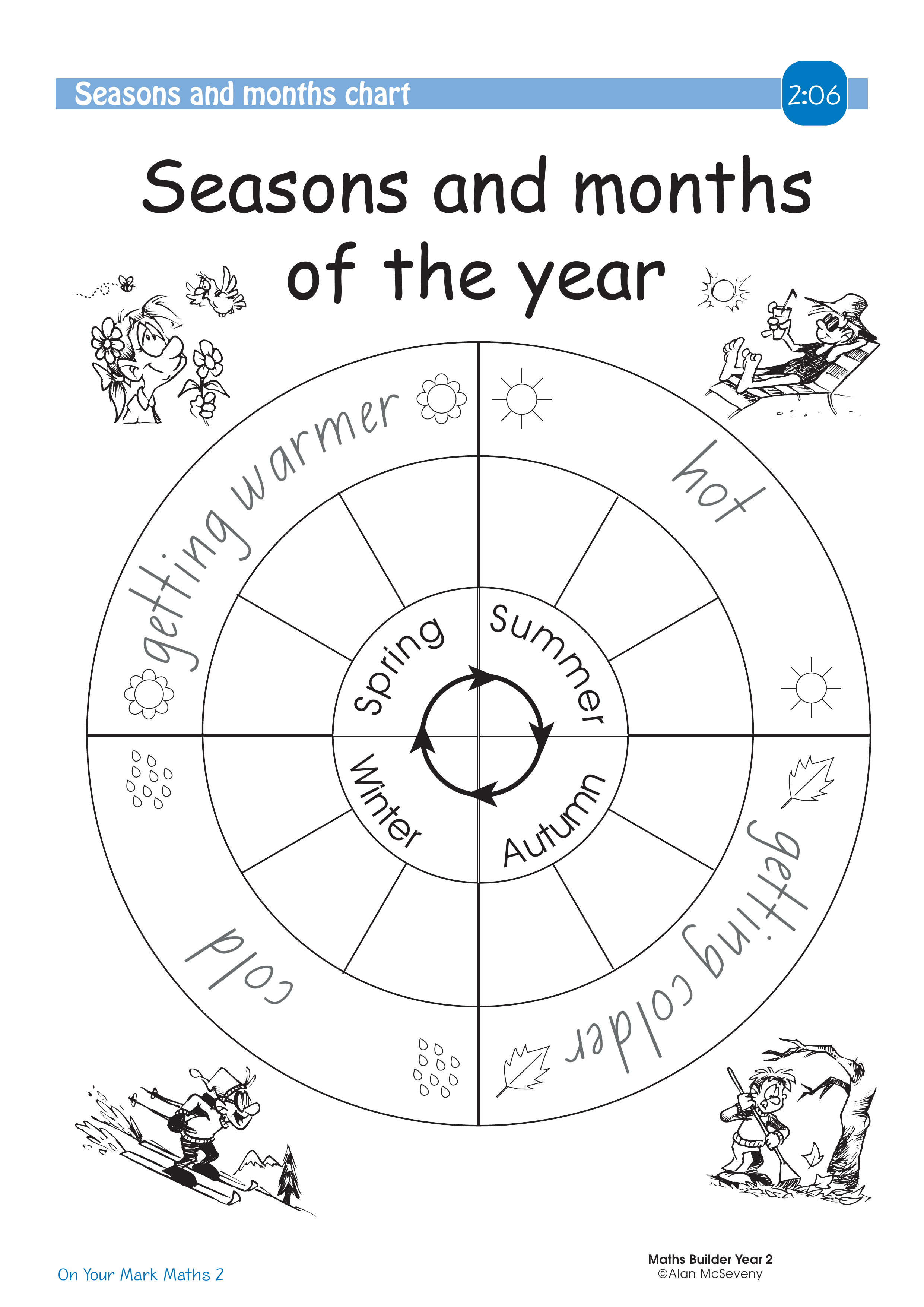 Seasons and months chart — worksheet preview