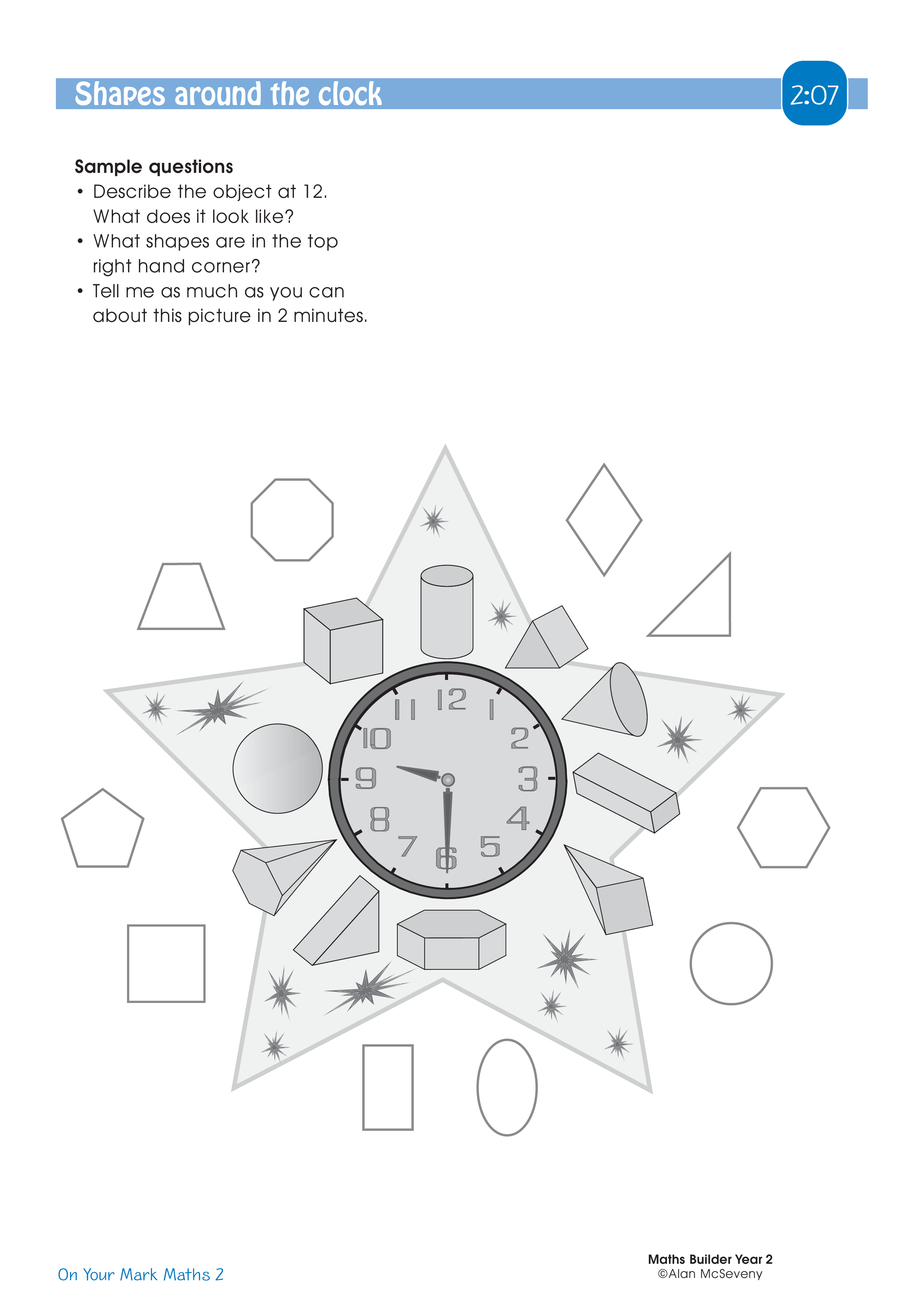 Shapes around the clock — worksheet preview