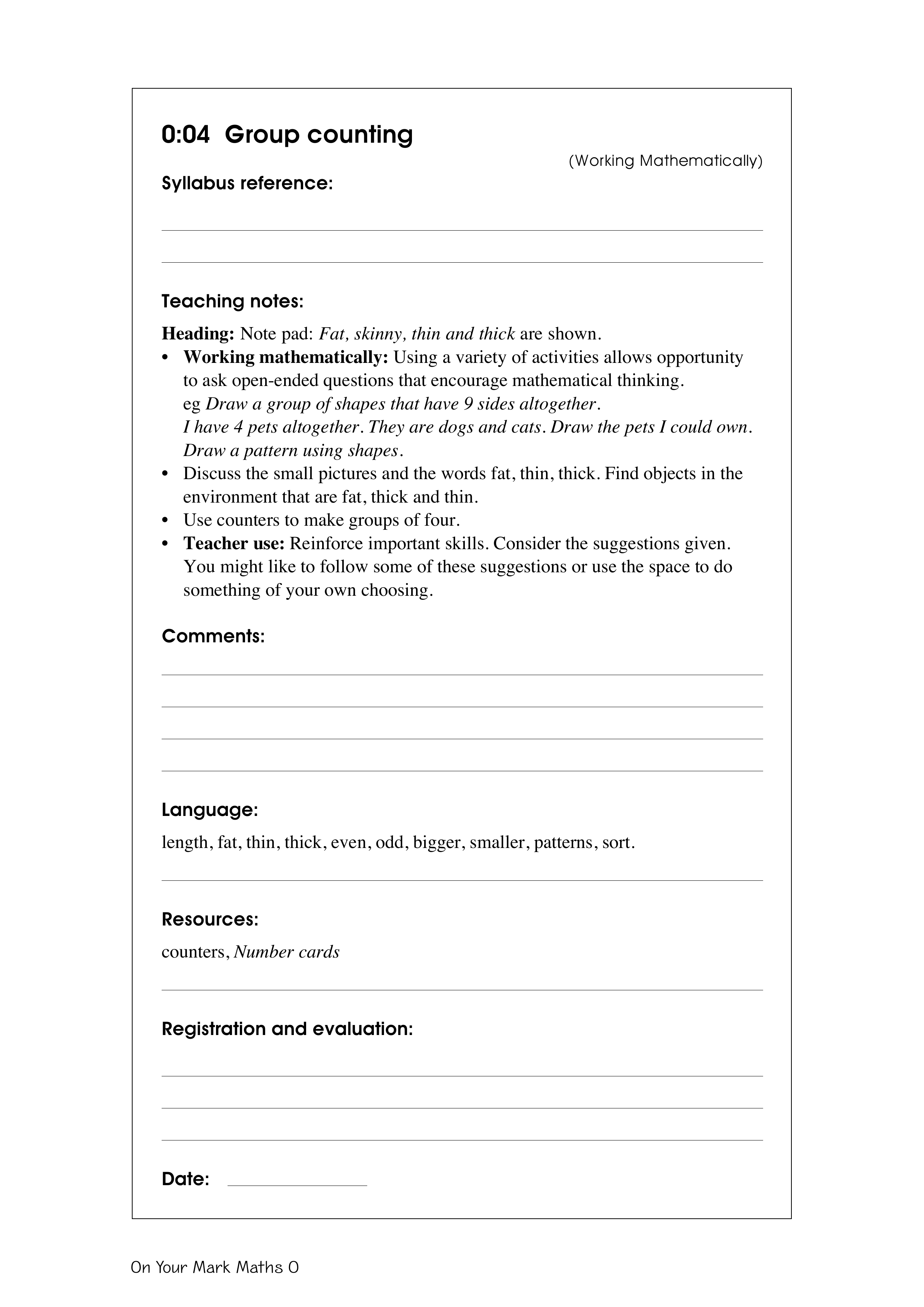 Group counting — worksheet preview