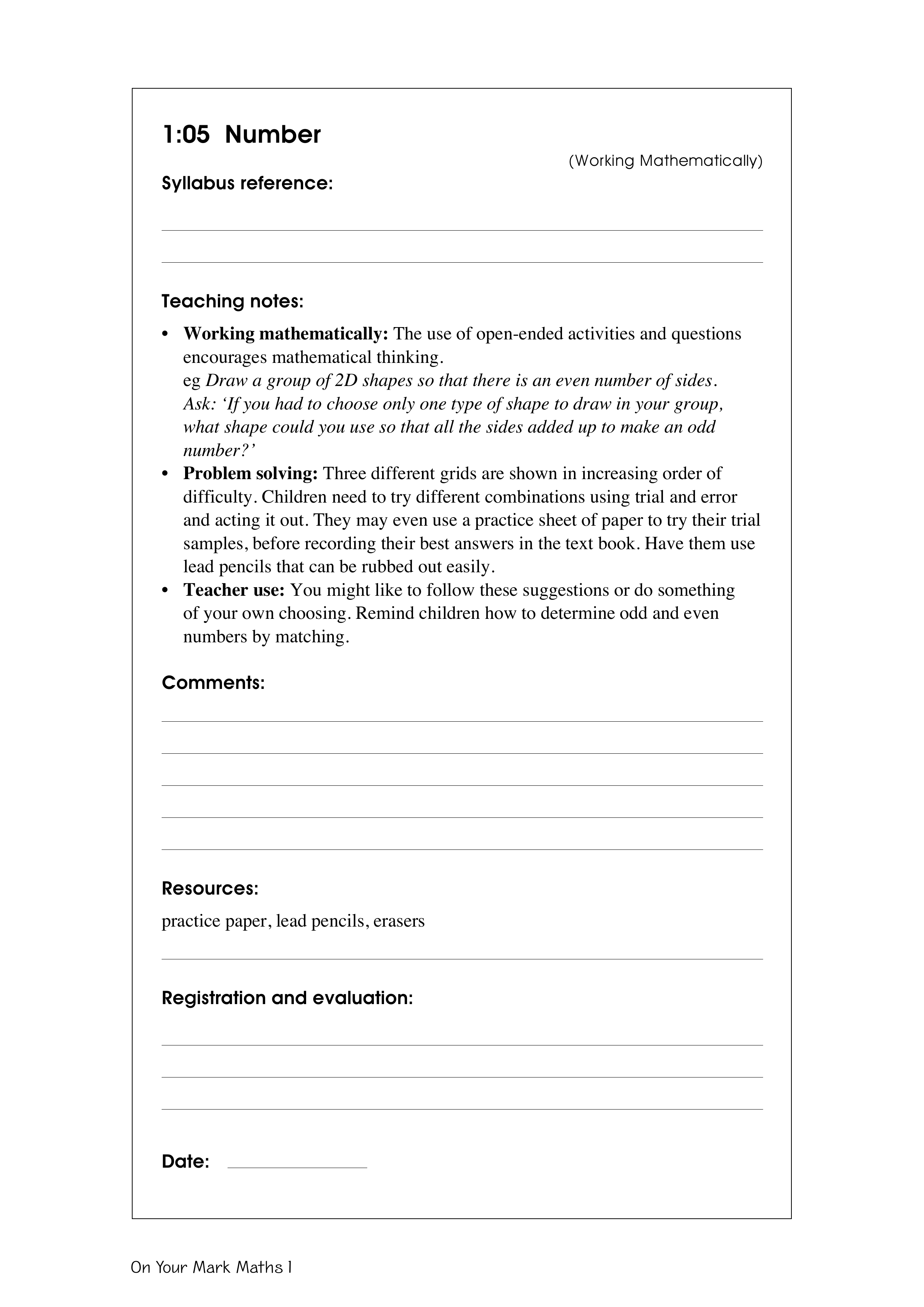 Number — worksheet preview