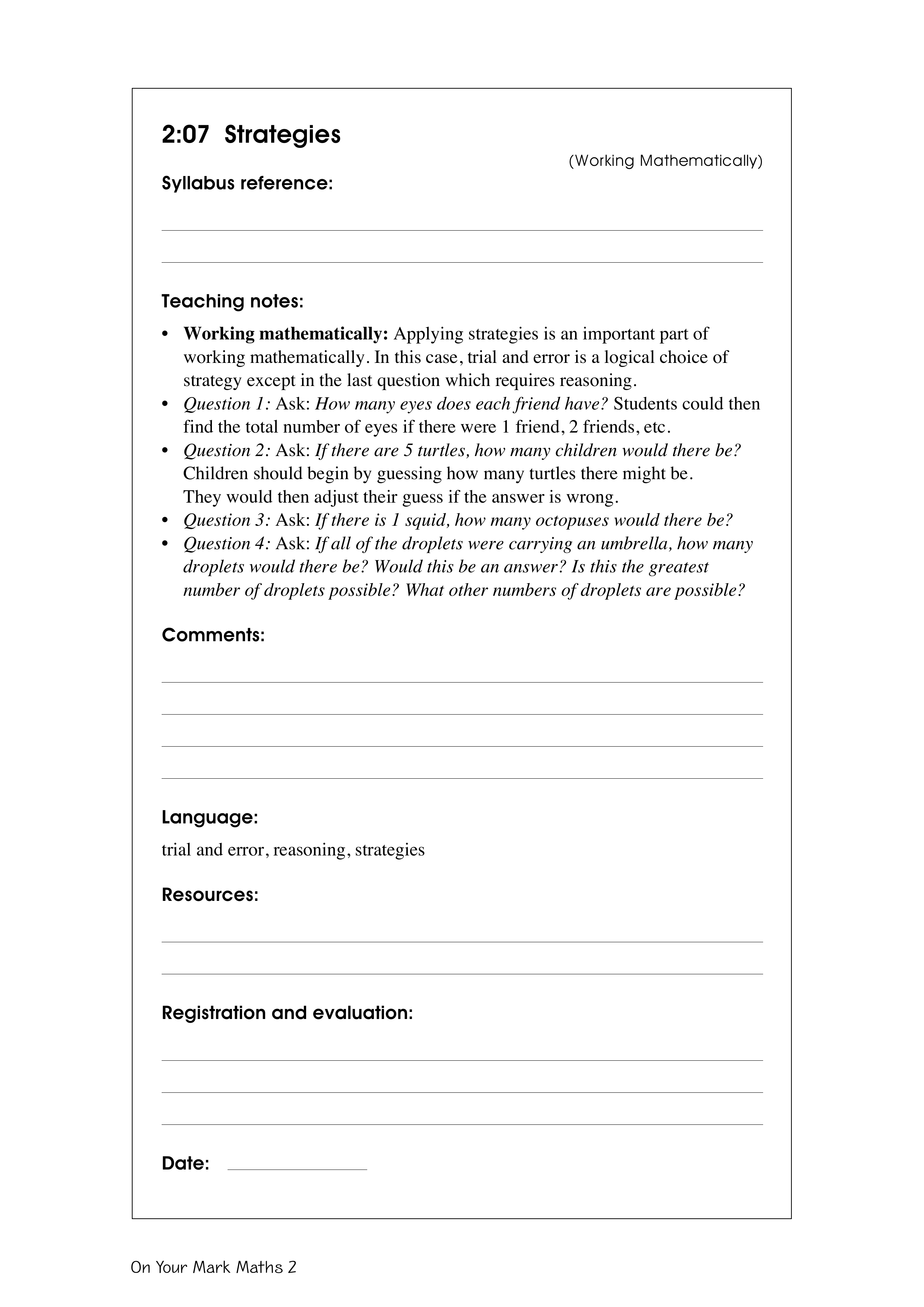Strategies — worksheet preview