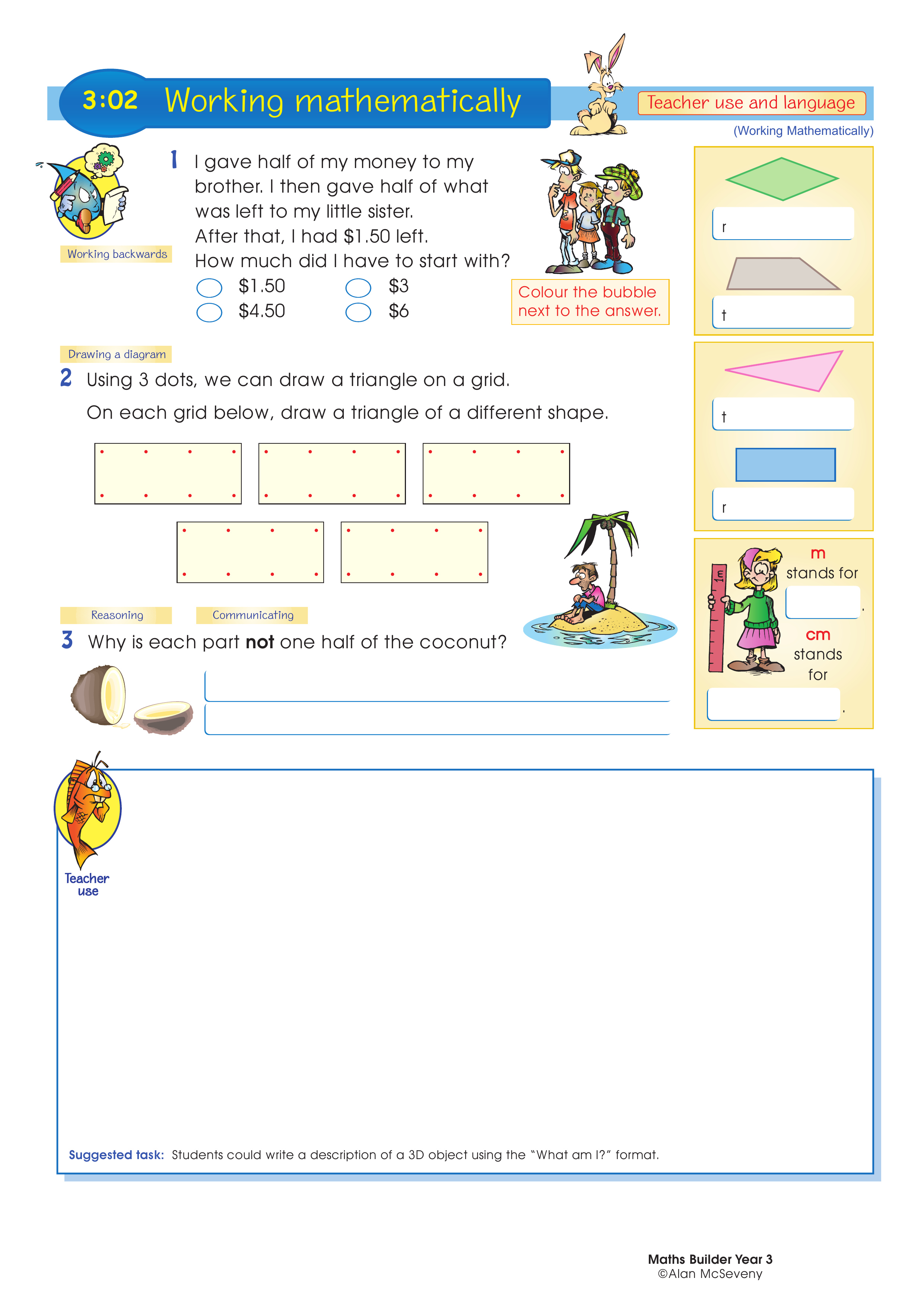 Working mathematically (and language) — worksheet preview