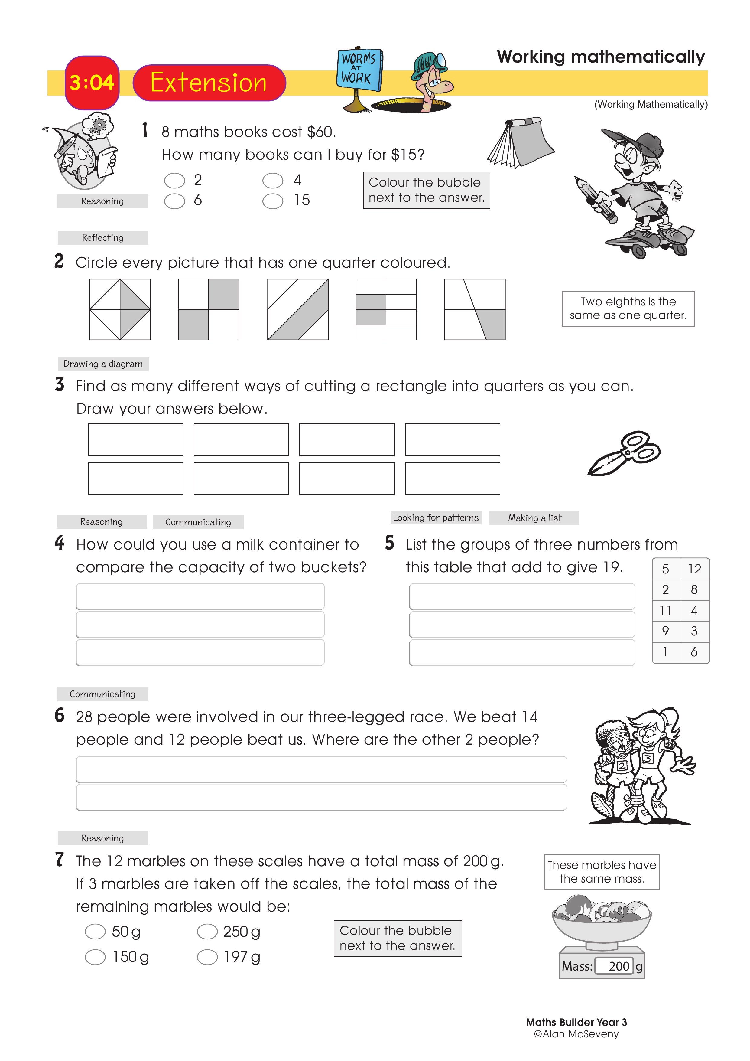 Working mathematically — worksheet preview