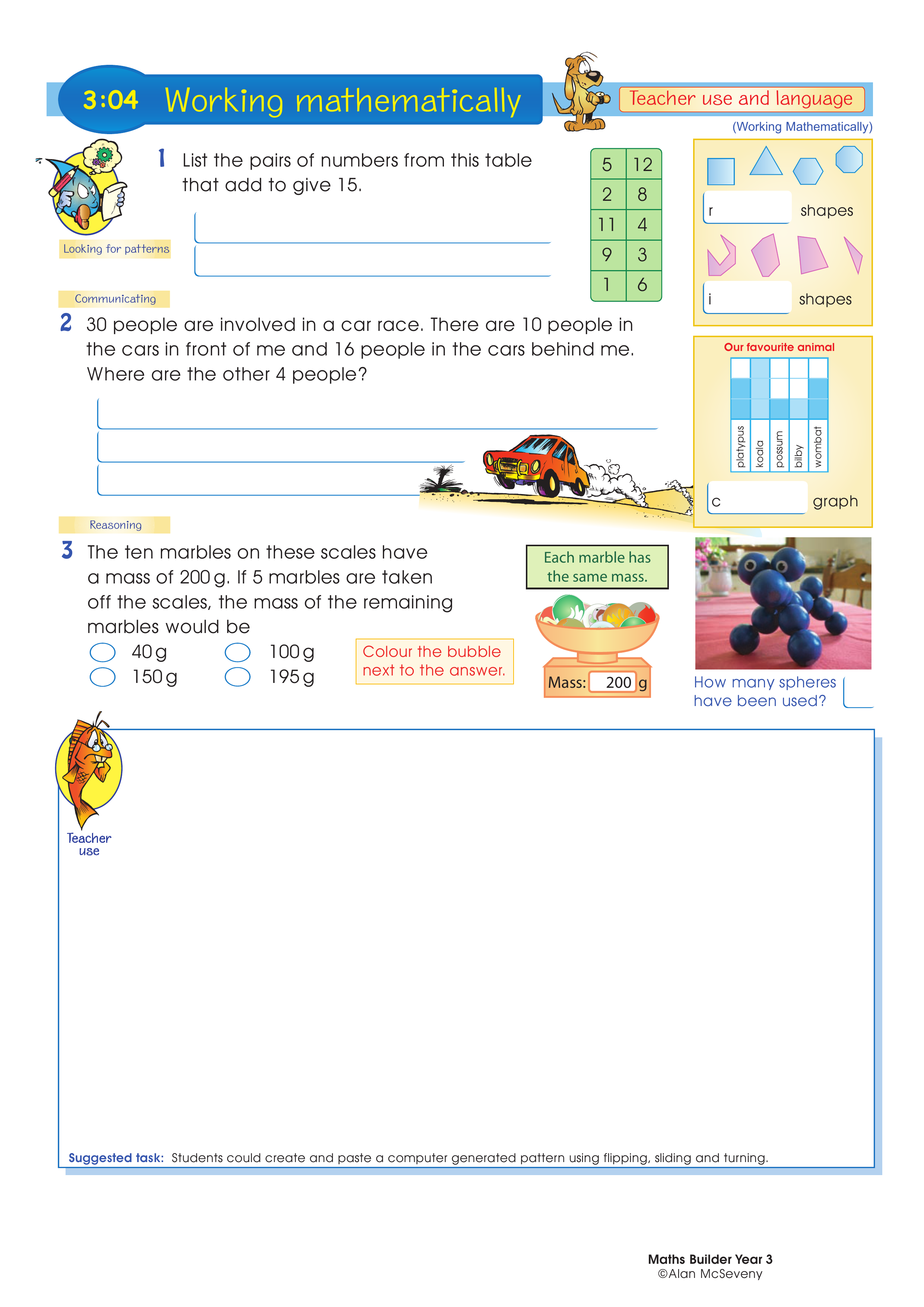 Working mathematically (and language) — worksheet preview