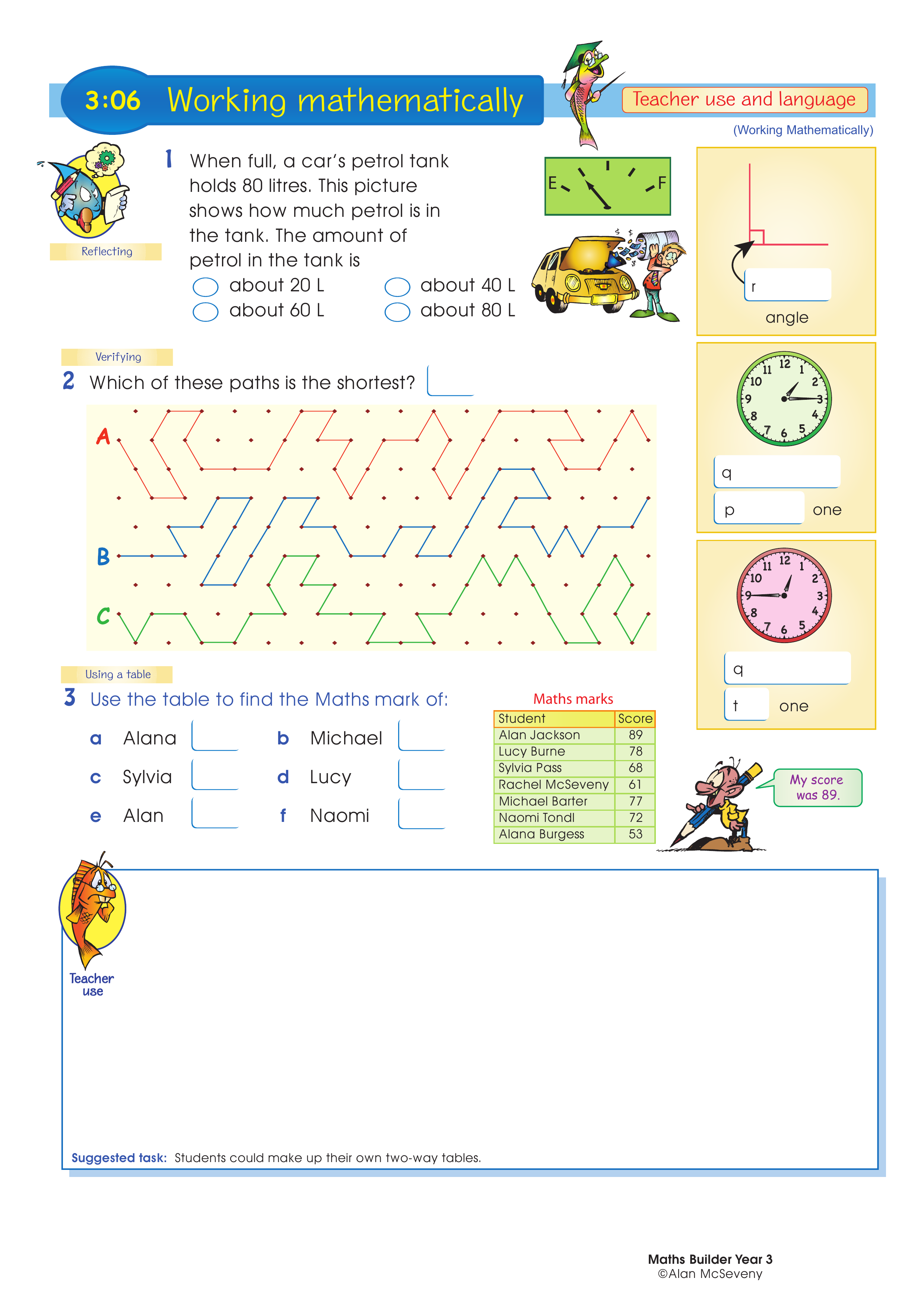 Working mathematically (and language) — worksheet preview
