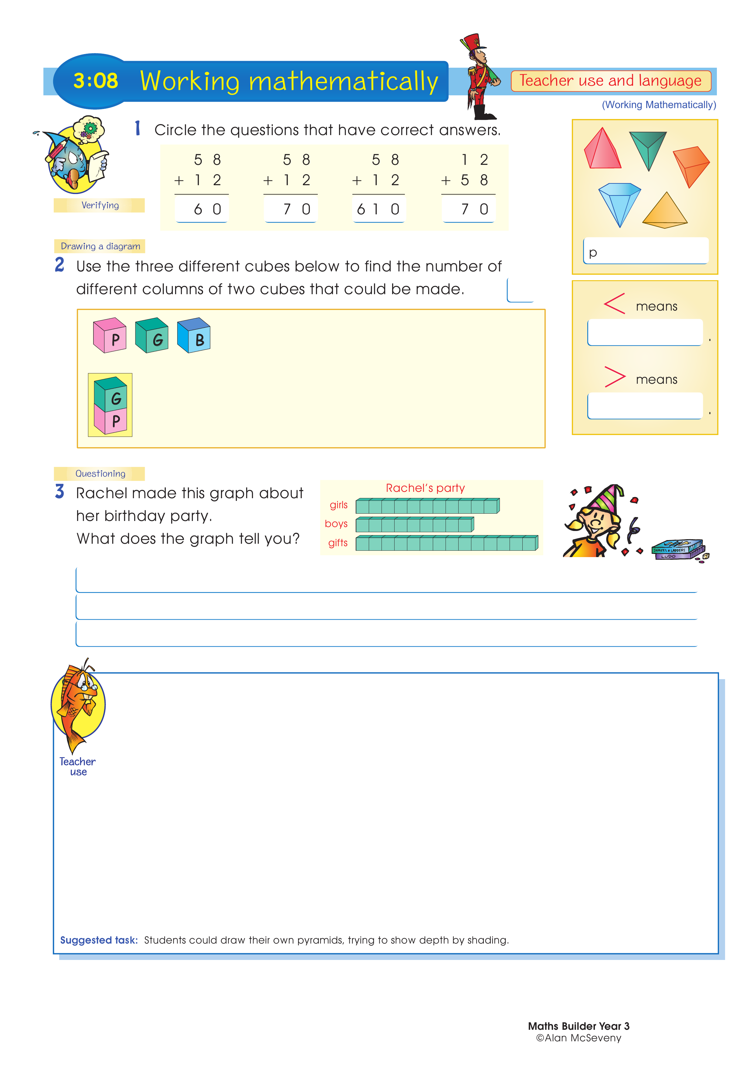 Working mathematically (and language) — worksheet preview