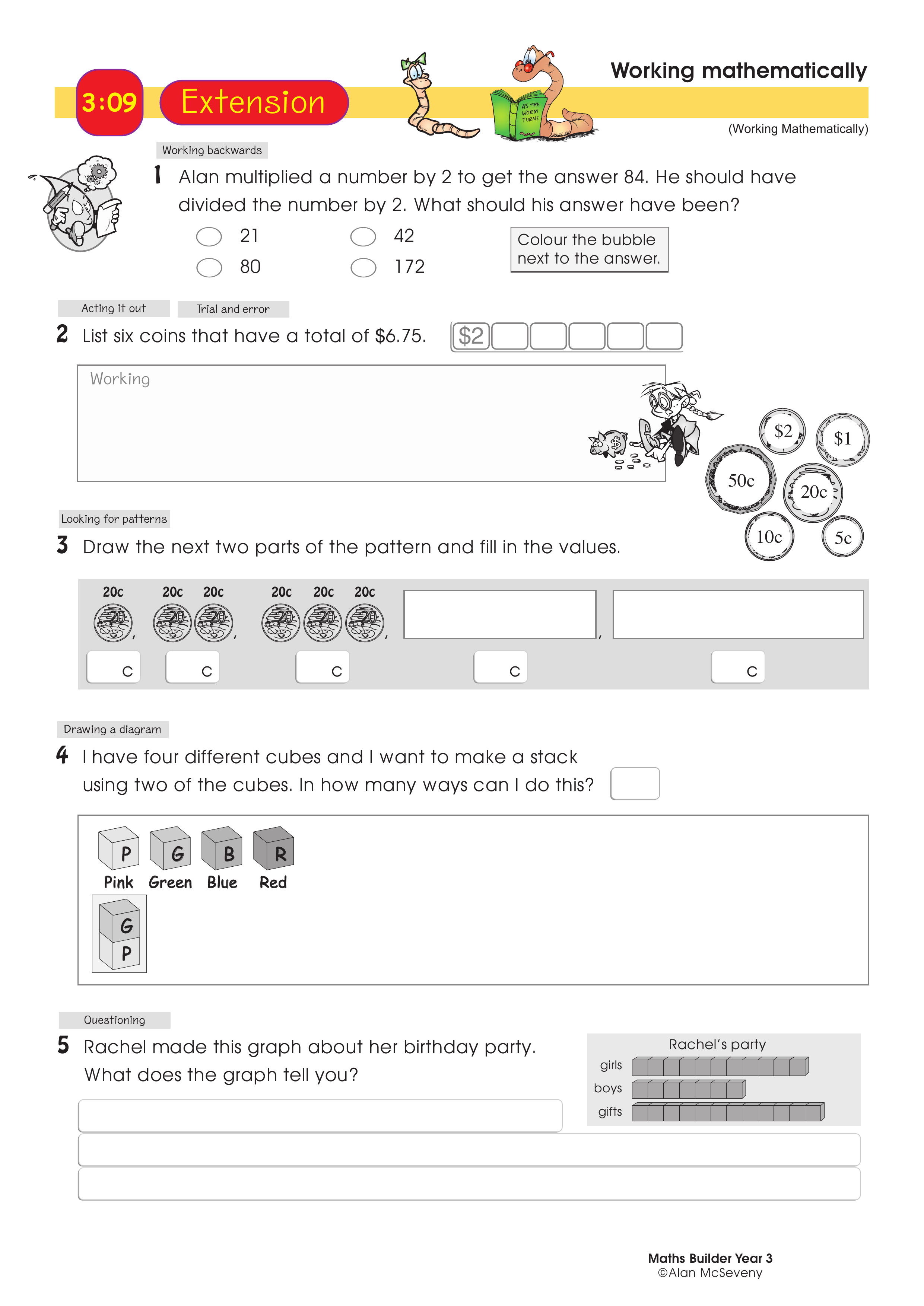 Working mathematically — worksheet preview