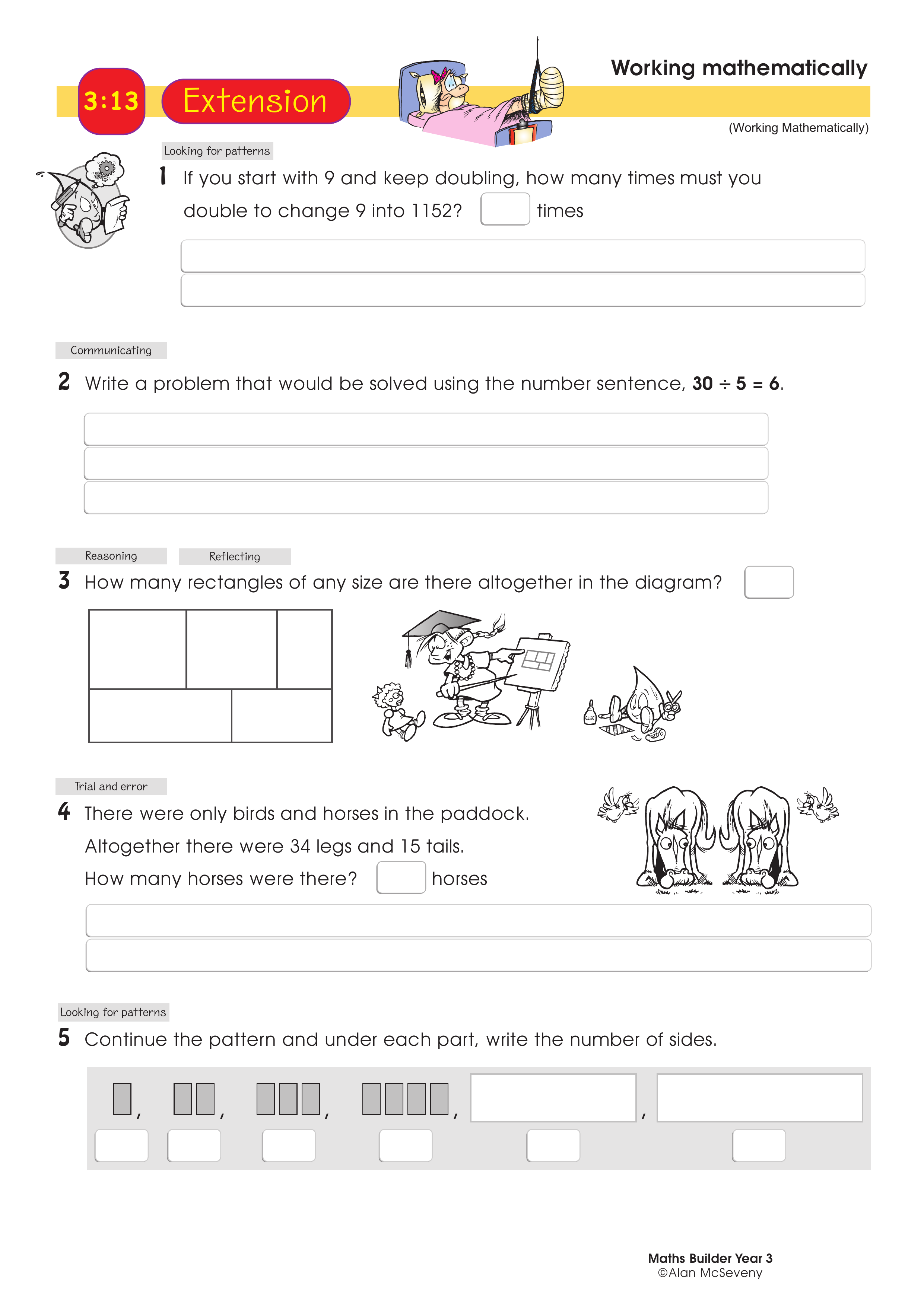 Working mathematically — worksheet preview