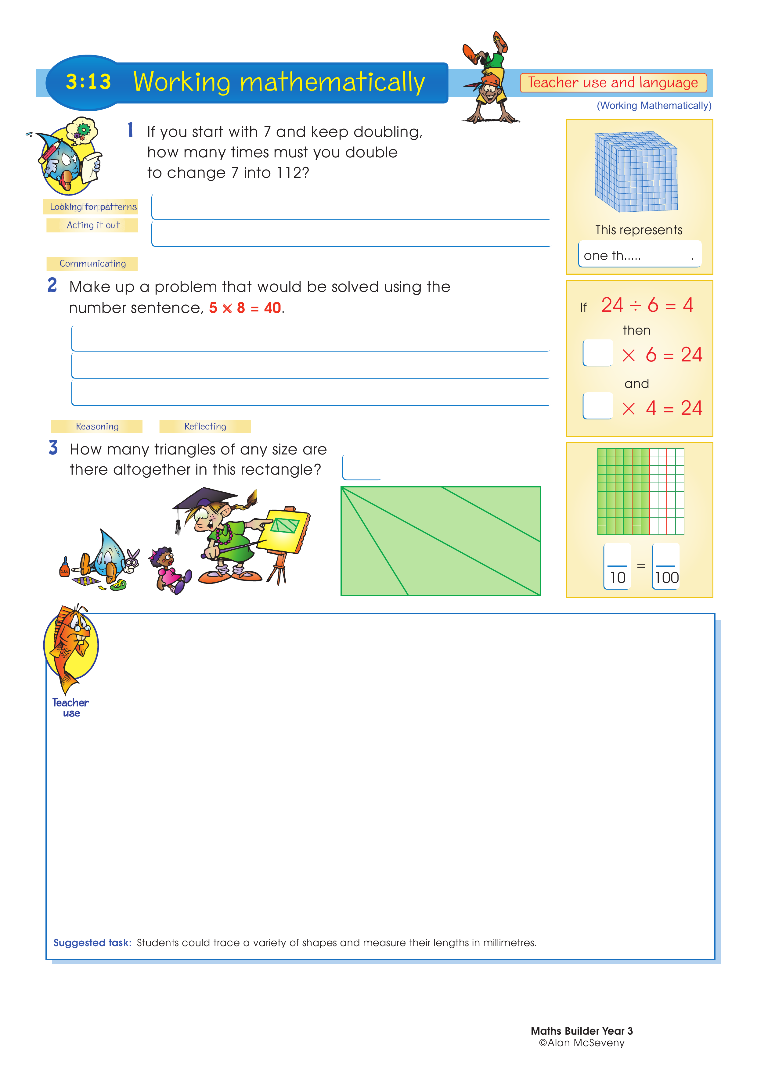 Working mathematically (and language) — worksheet preview