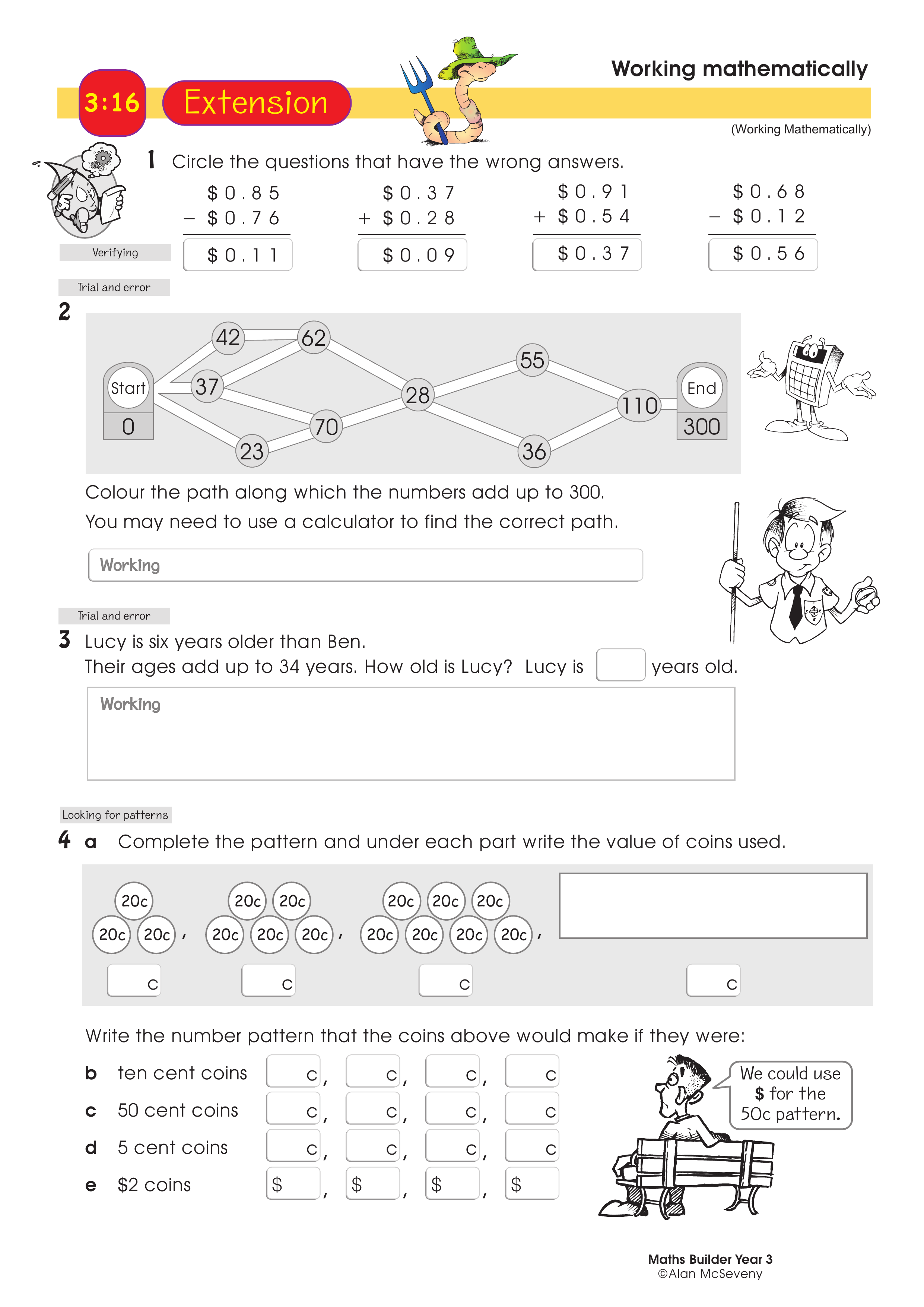 Working mathematically — worksheet preview