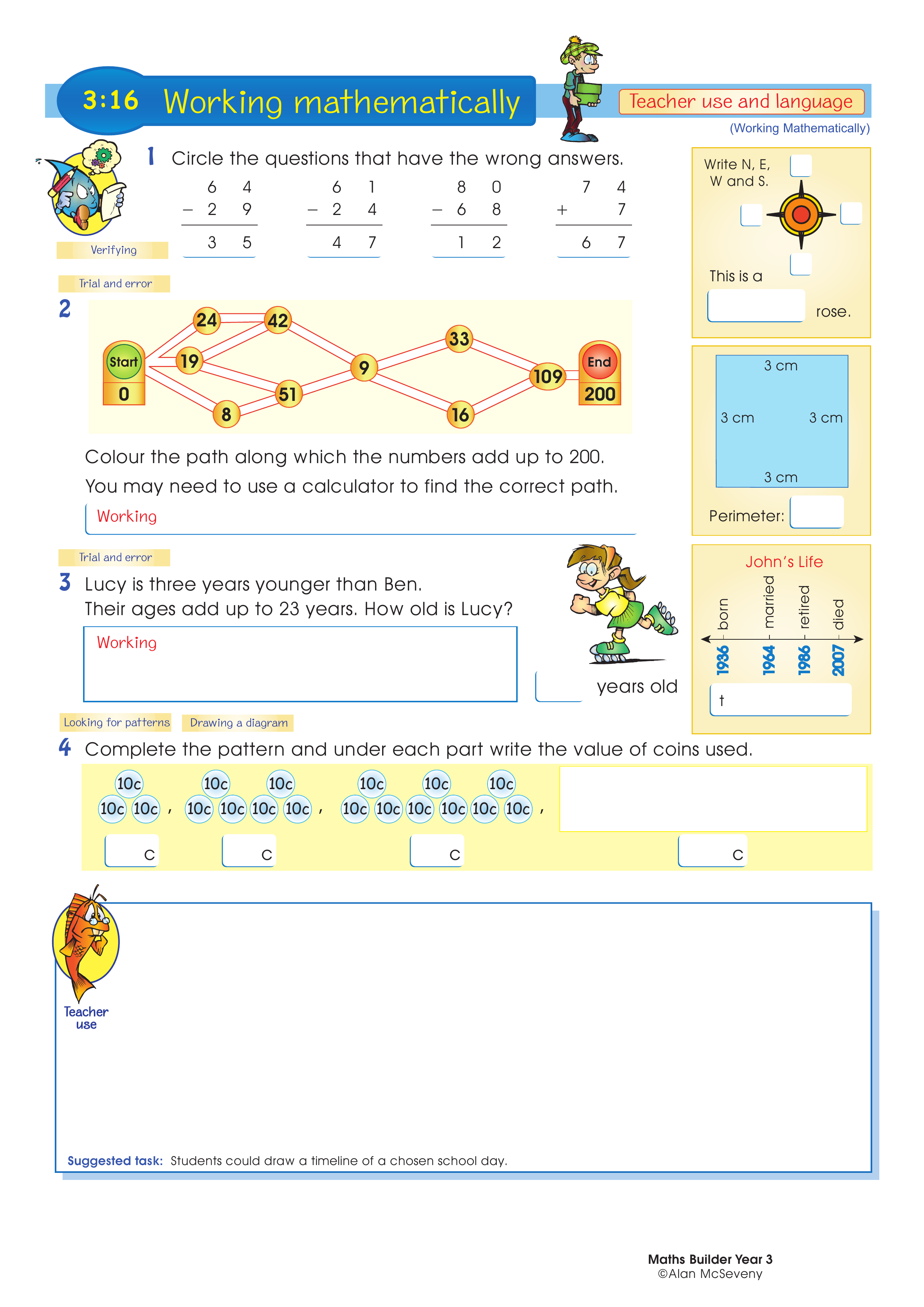Working mathematically (and language) — worksheet preview