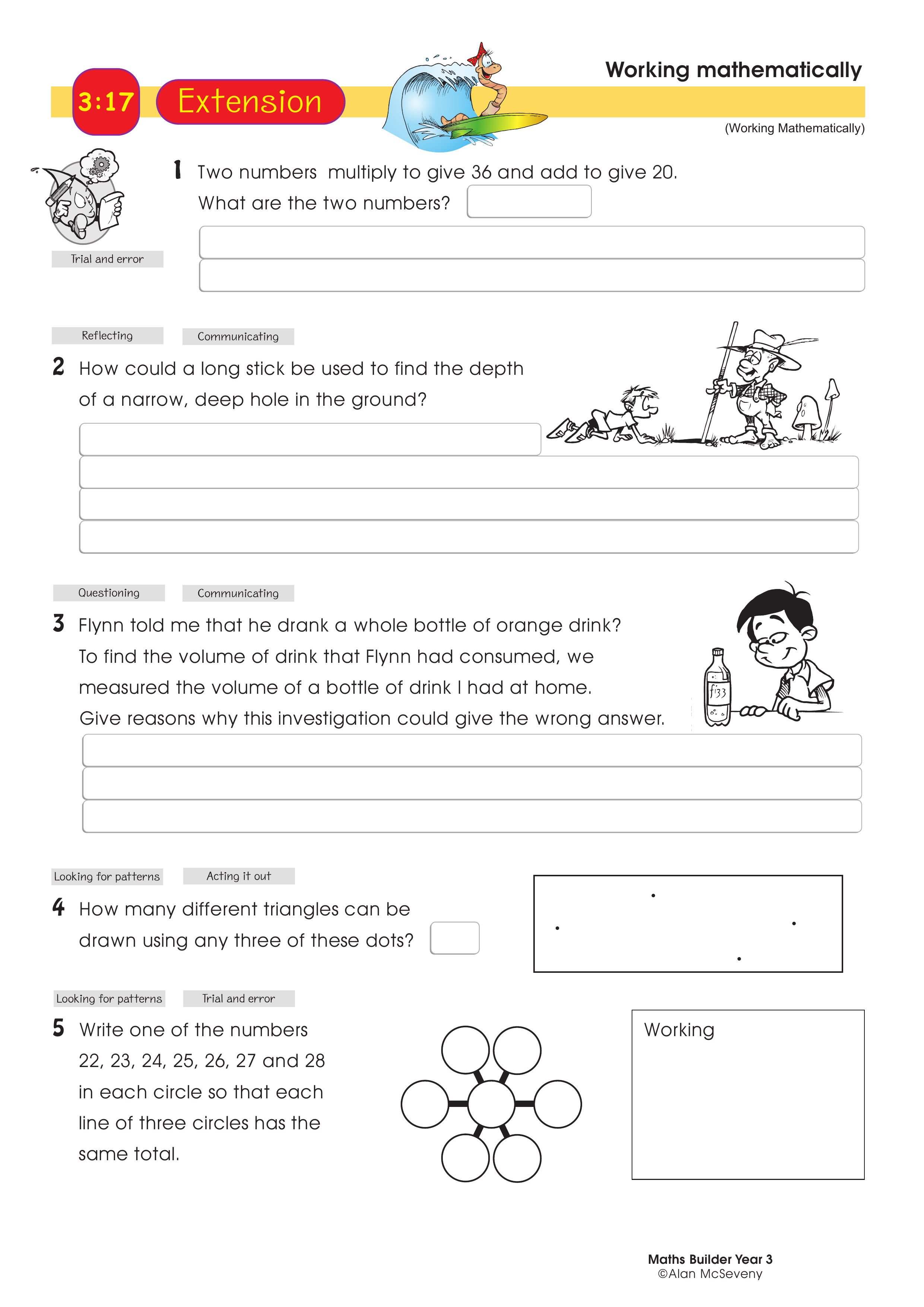 Working Mathematically — worksheet preview
