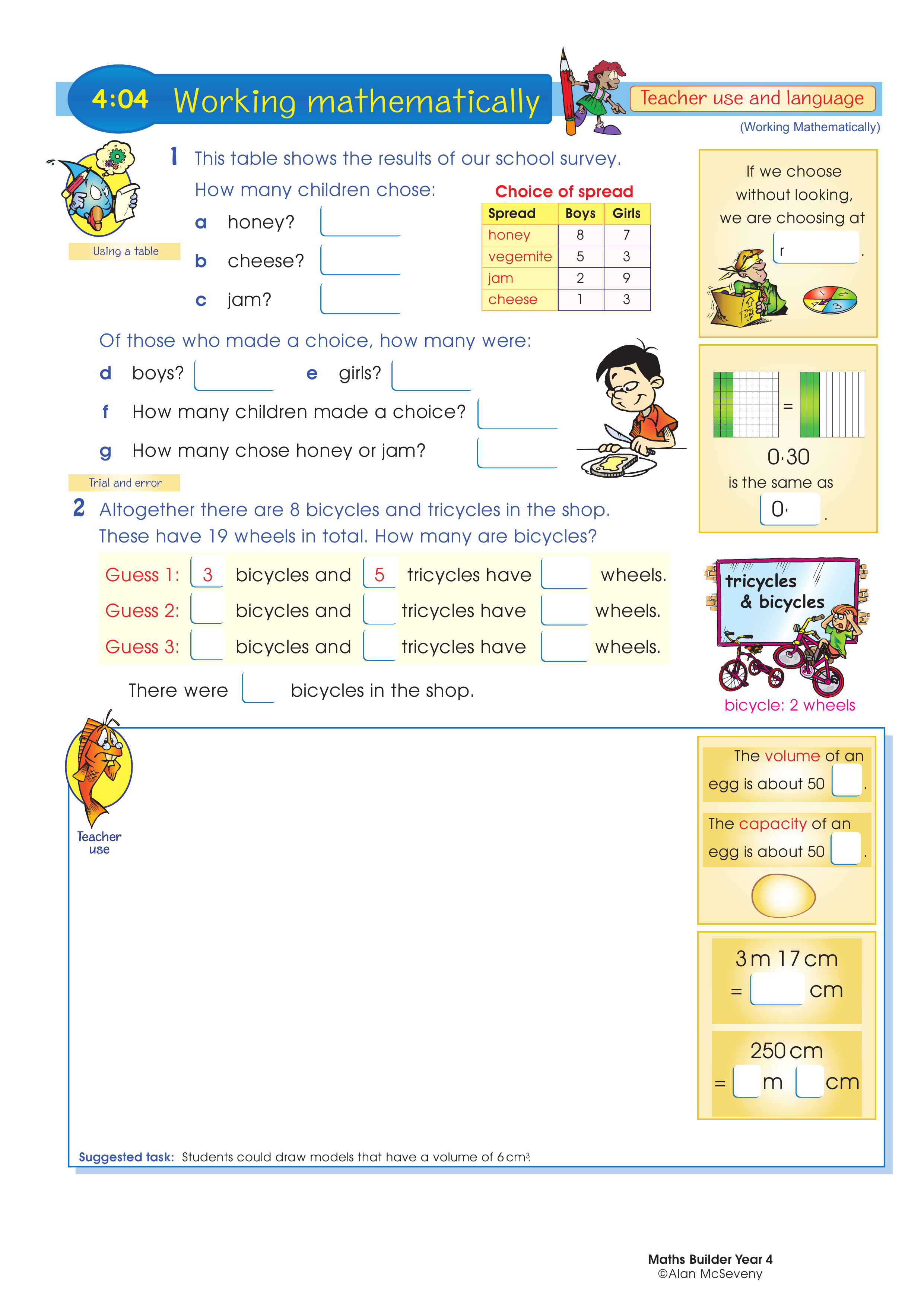 Working mathematically (and language) — worksheet preview