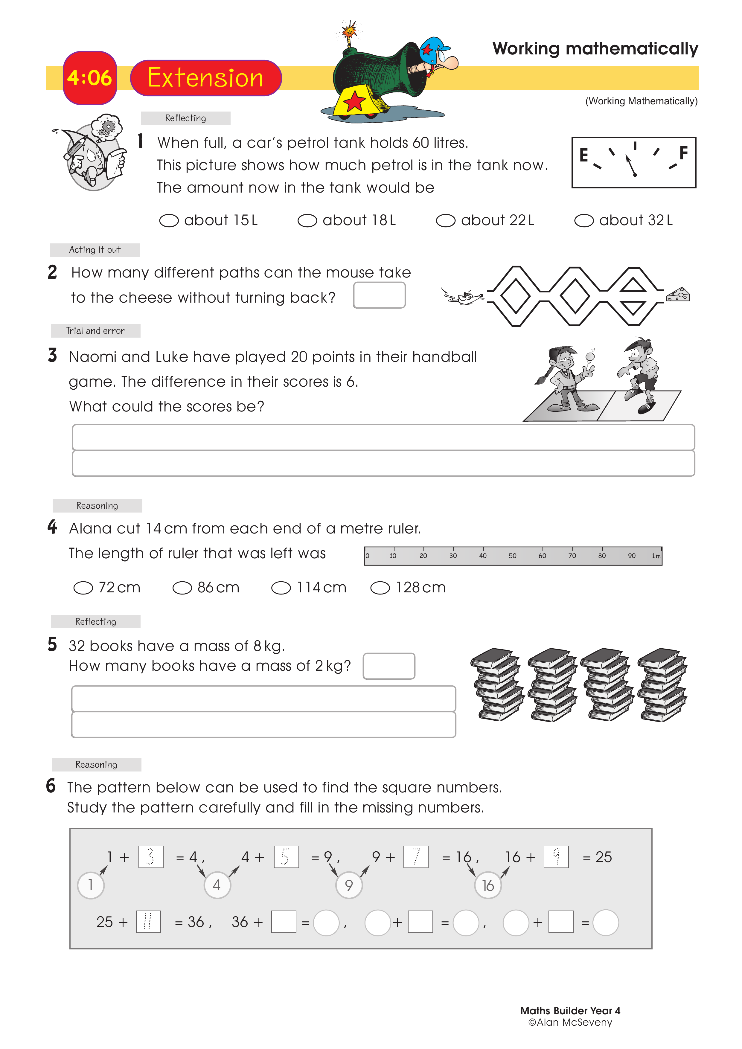 Working mathematically — worksheet preview