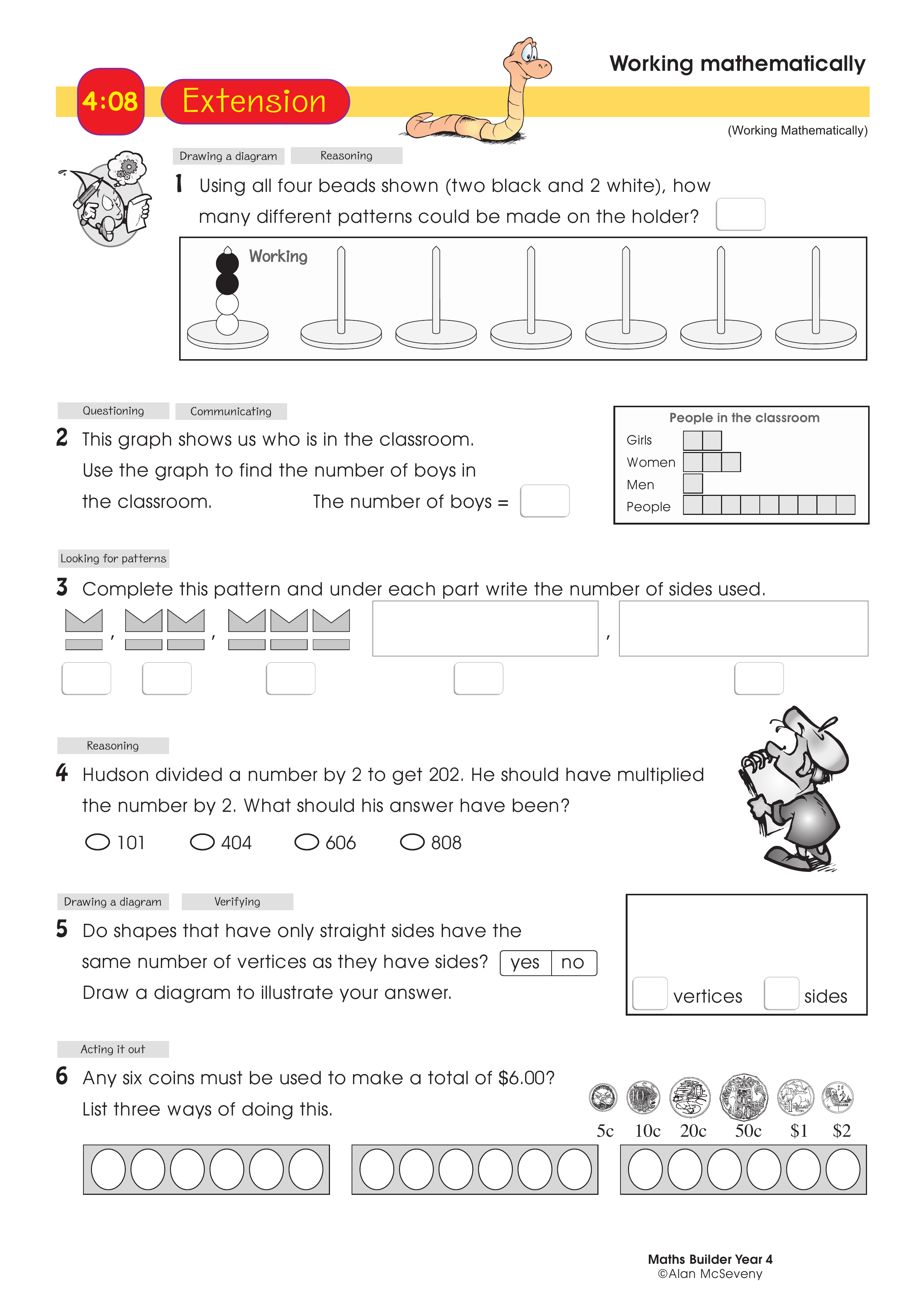 Working mathematically — worksheet preview