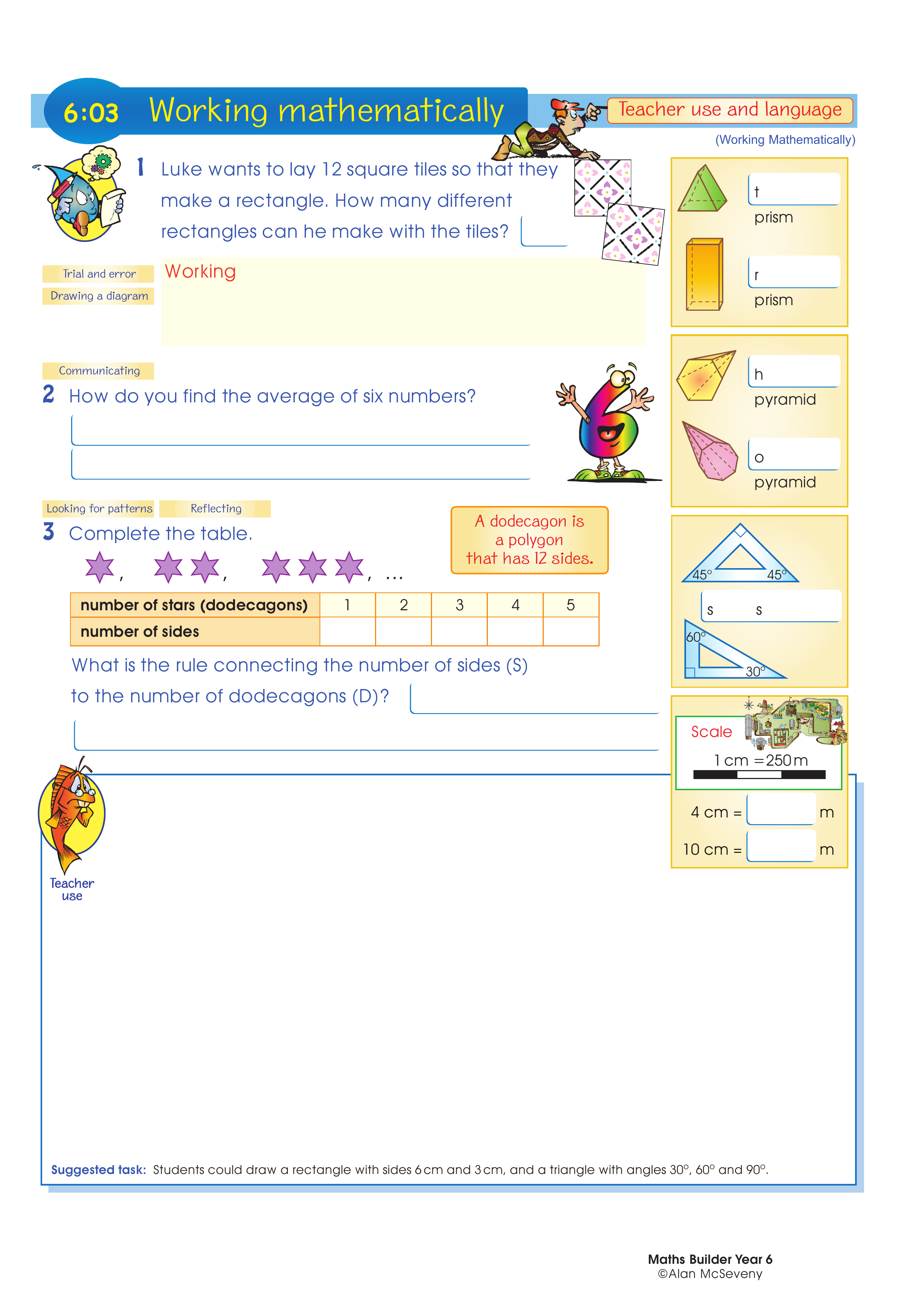 Working mathematically (and language) — worksheet preview