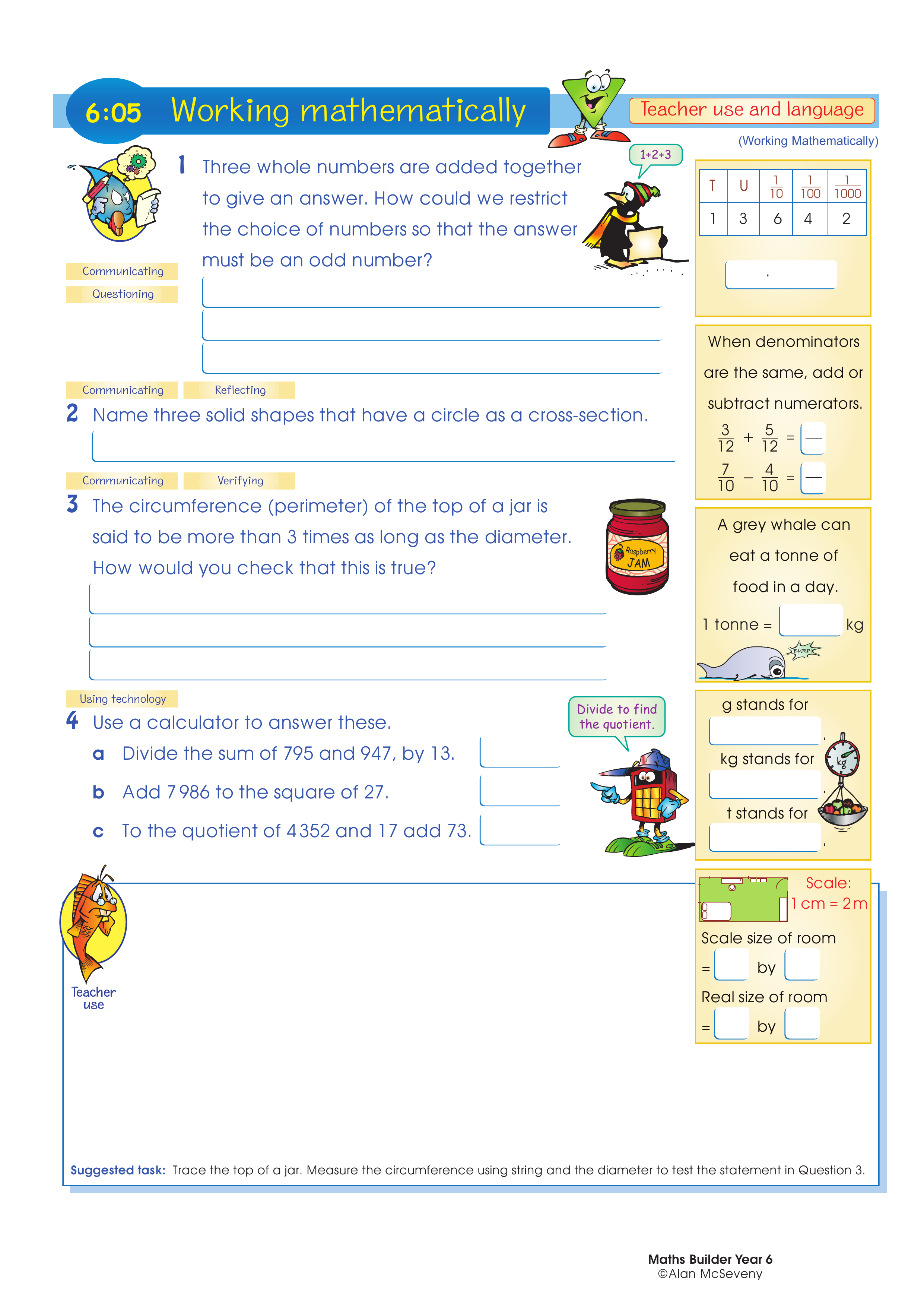 Working mathematically (and language) — worksheet preview