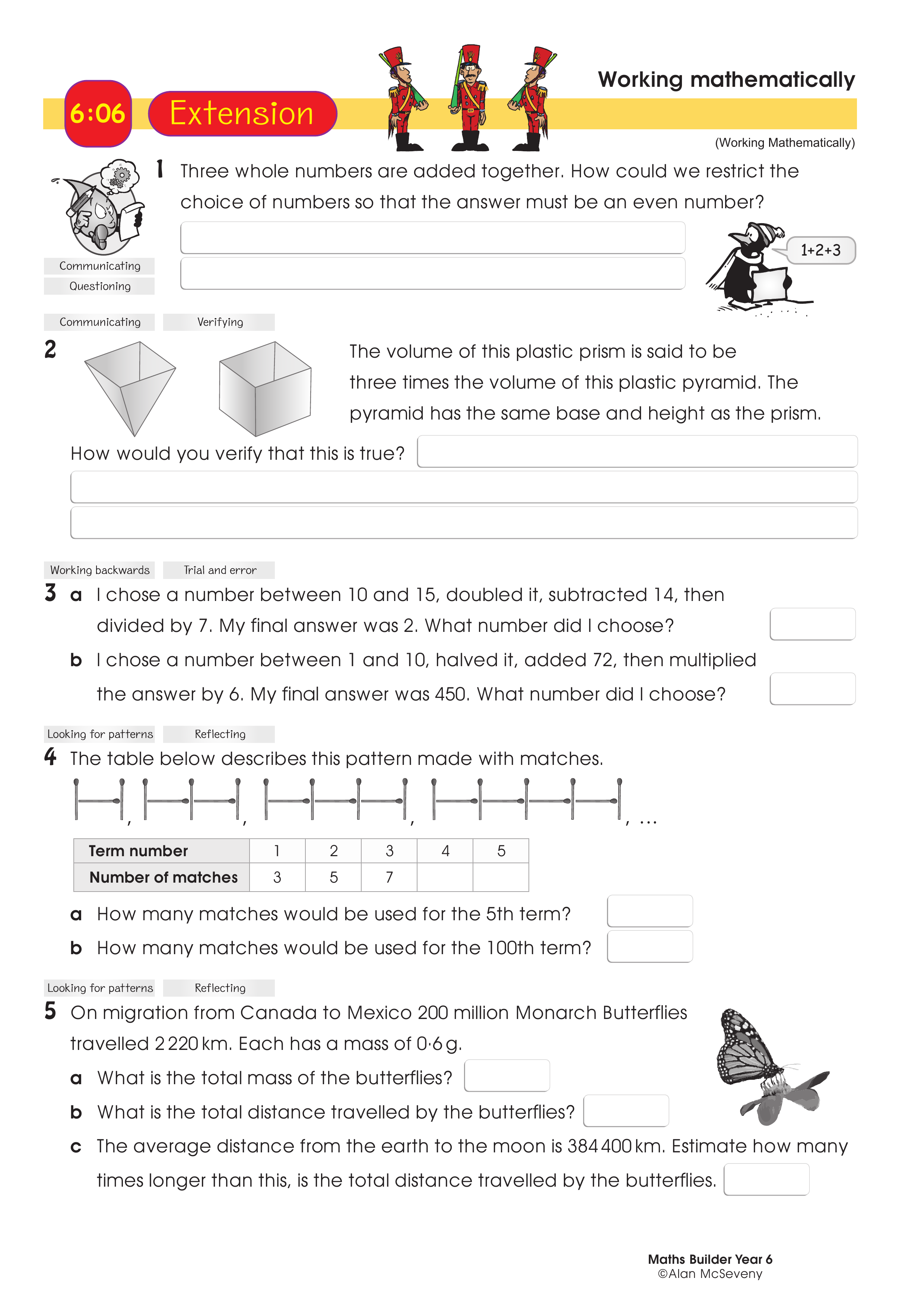 Working mathematically — worksheet preview