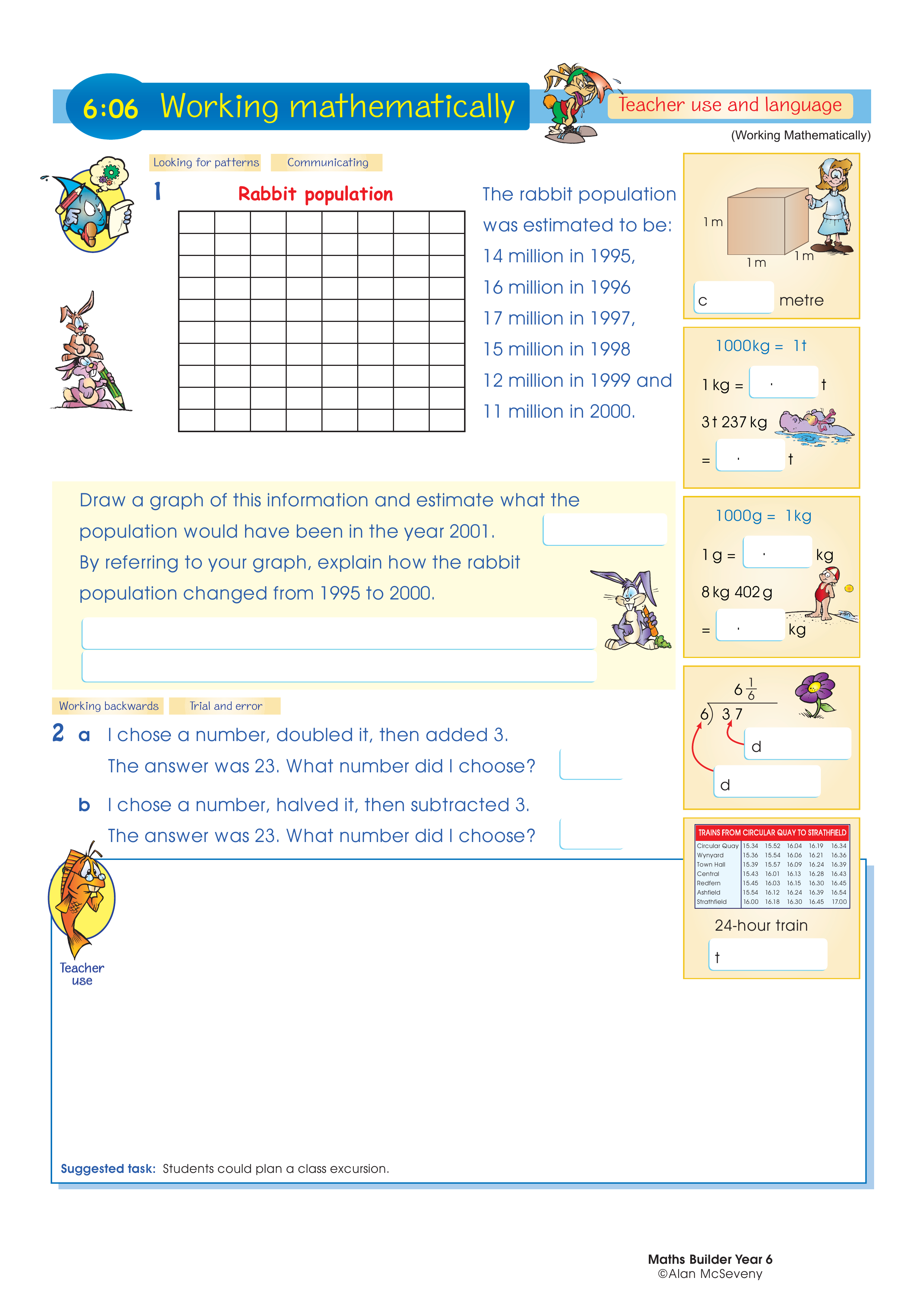 Working mathematically (and language) — worksheet preview