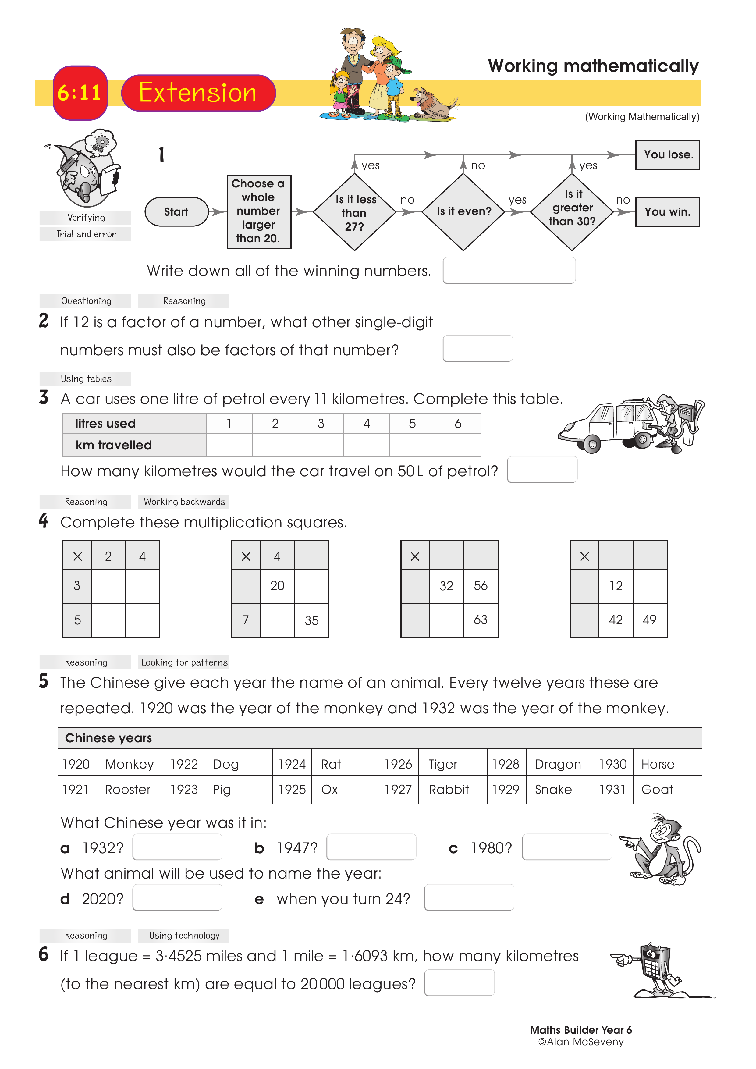 Working mathematically — worksheet preview
