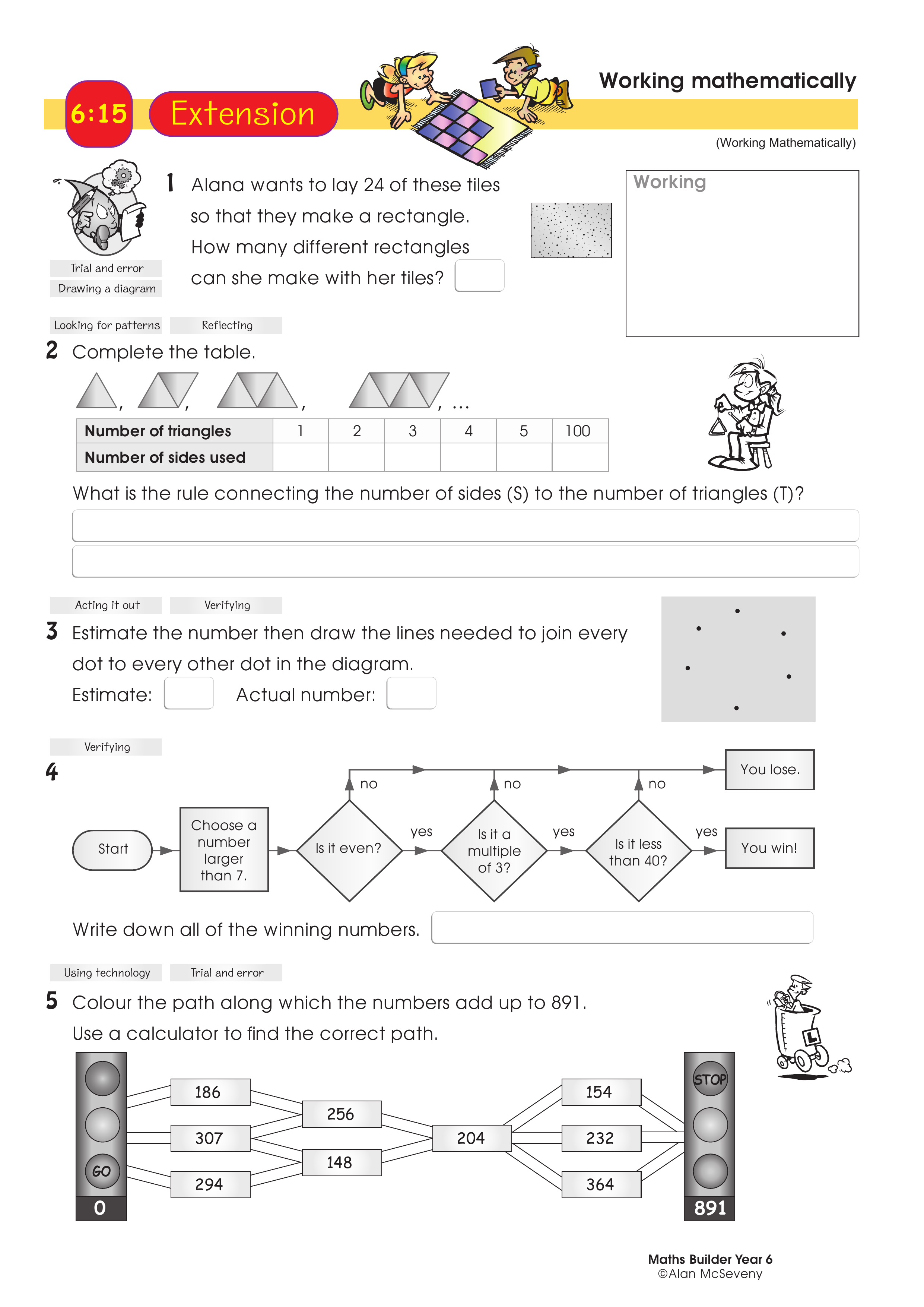 Working mathematically — worksheet preview