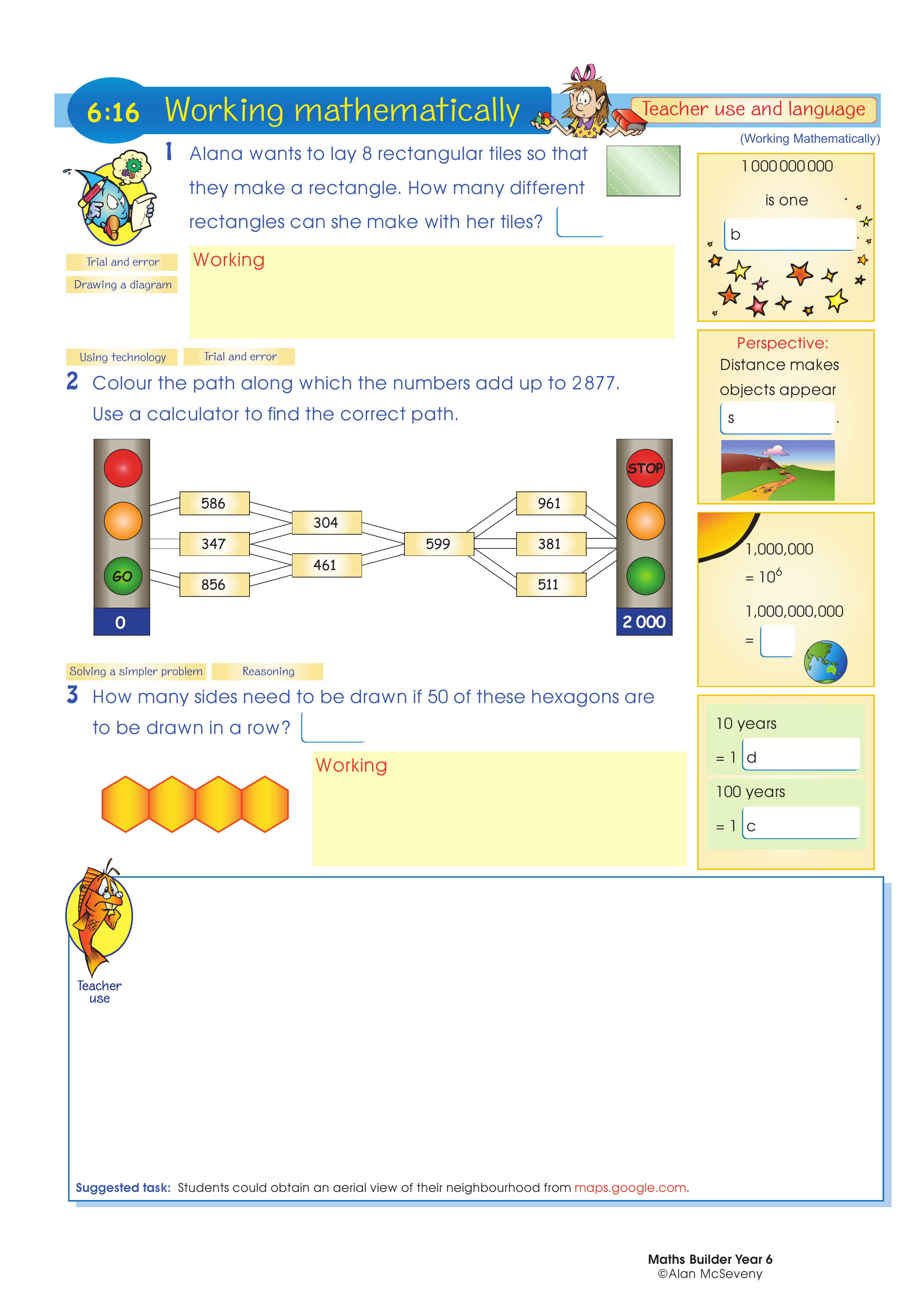 Working mathematically (and language) — worksheet preview