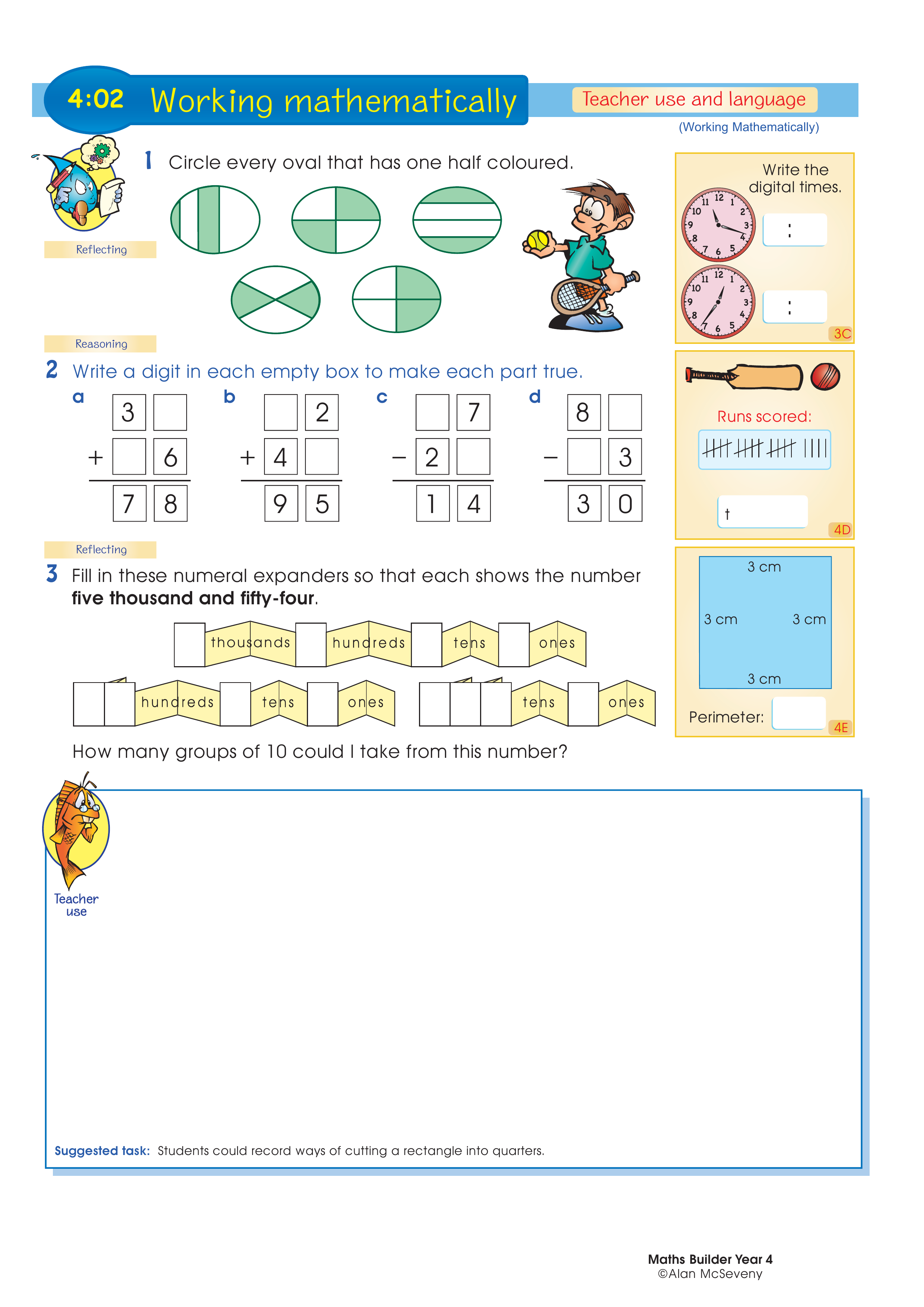 Working mathematically (and language) — worksheet preview
