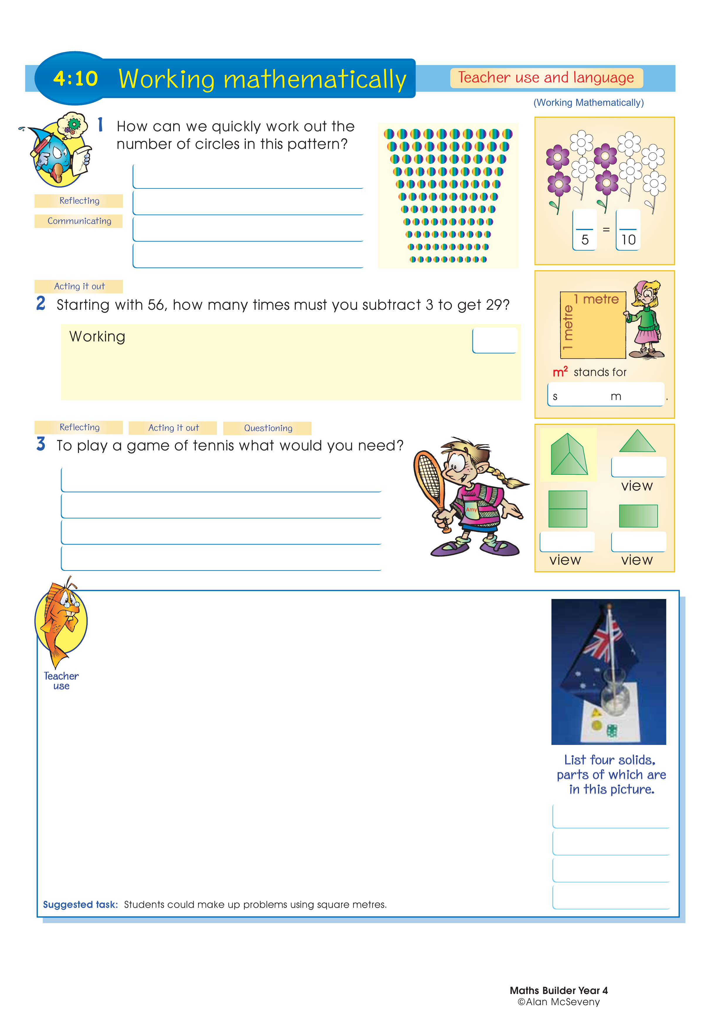 Working mathematically (and language) — worksheet preview
