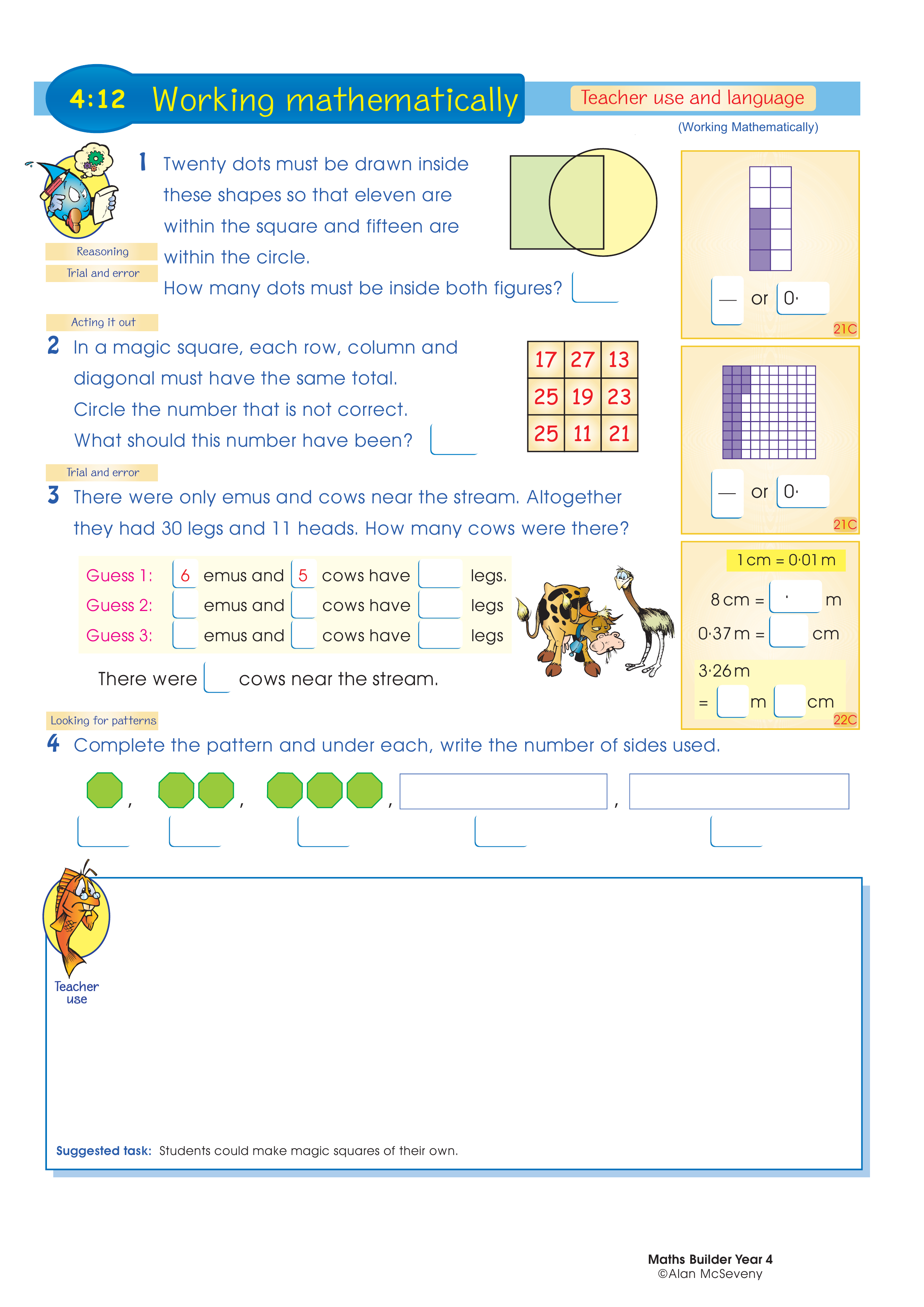 Working mathematically (and language) — worksheet preview