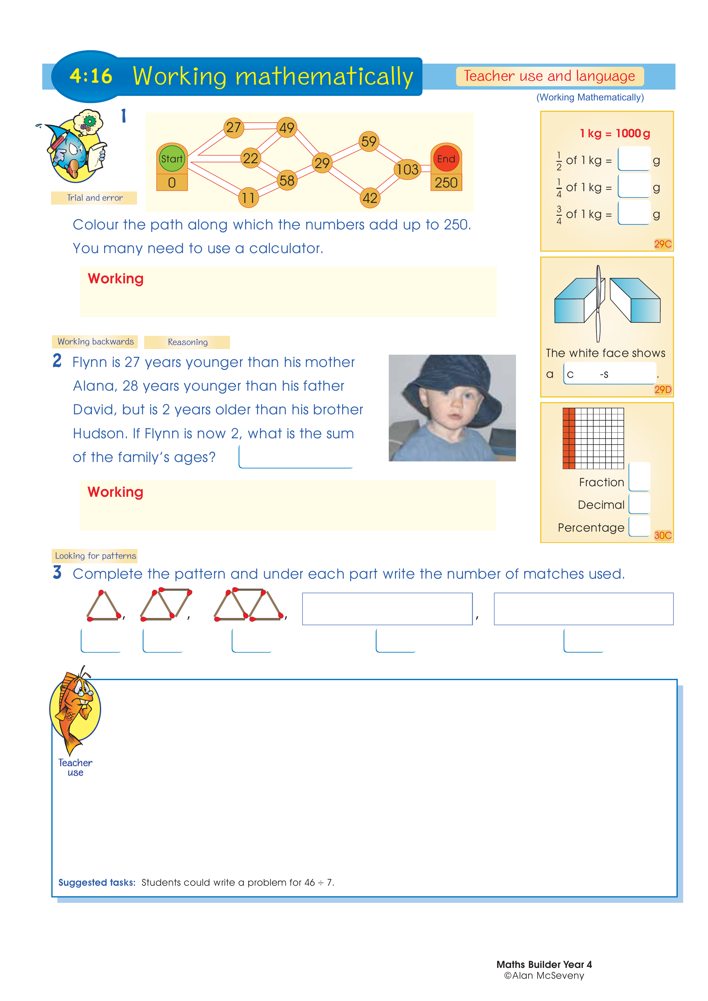Working mathematically (and language) — worksheet preview