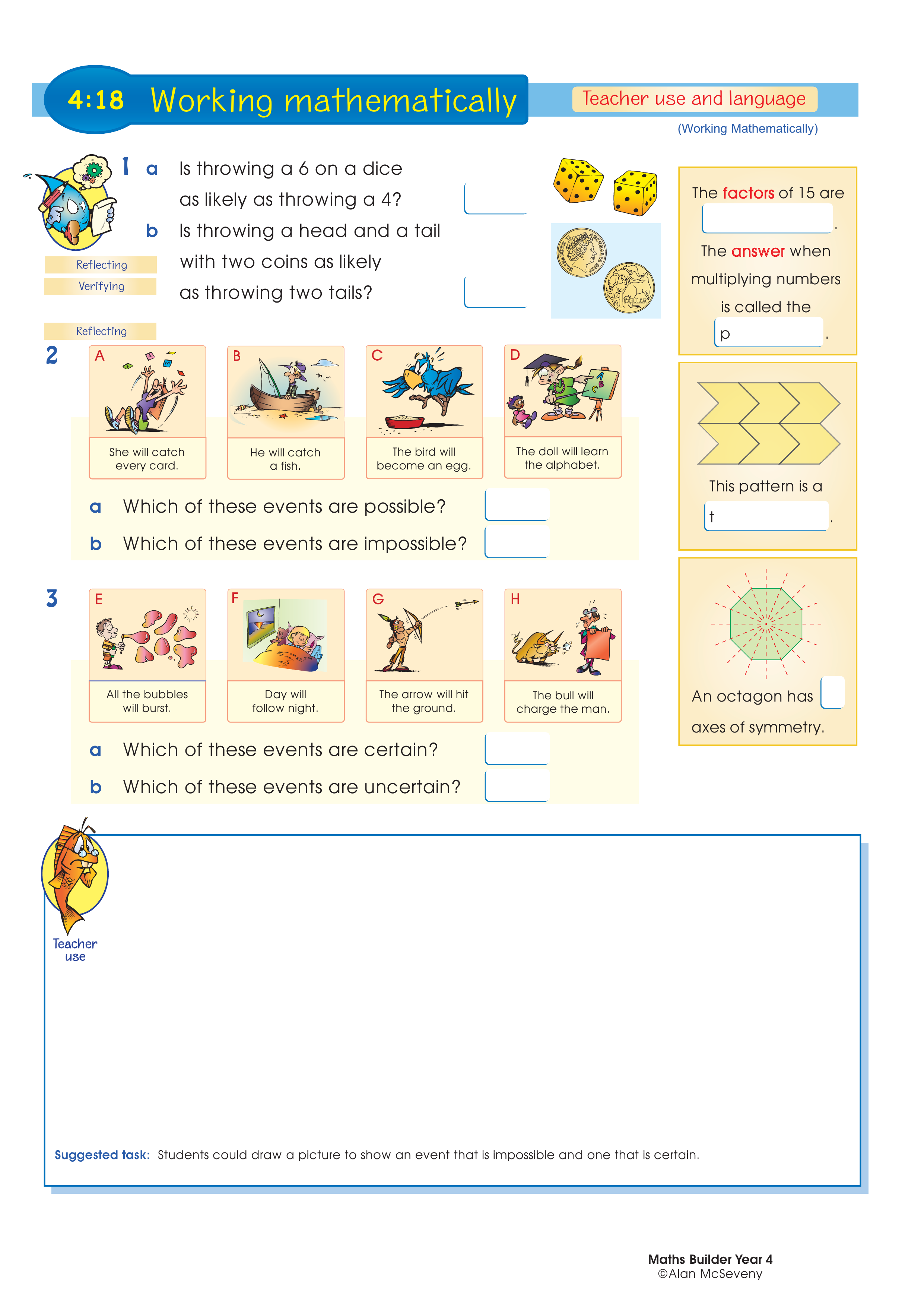 Working mathematically (and language) — worksheet preview