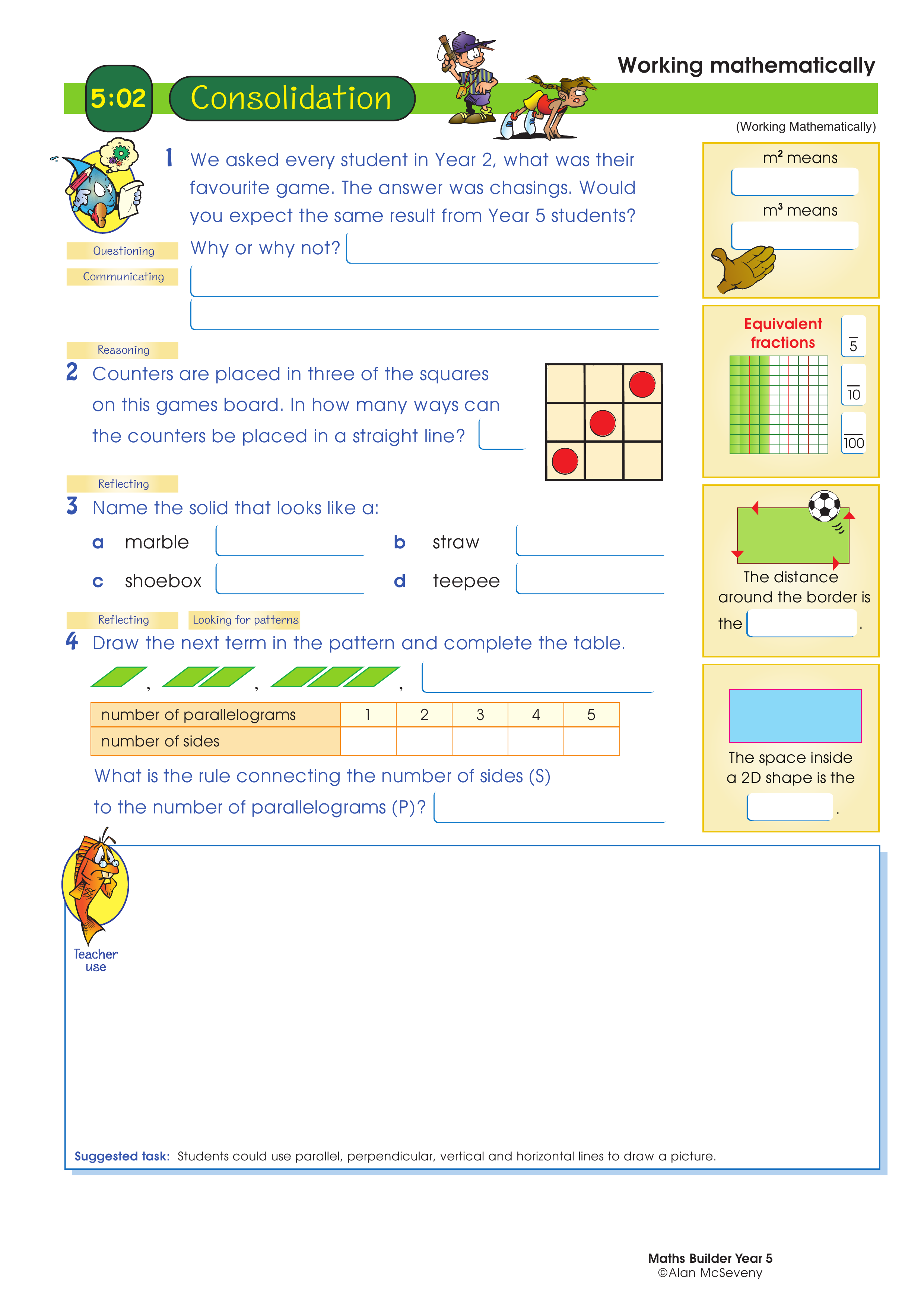 Working mathematically (and language) — worksheet preview
