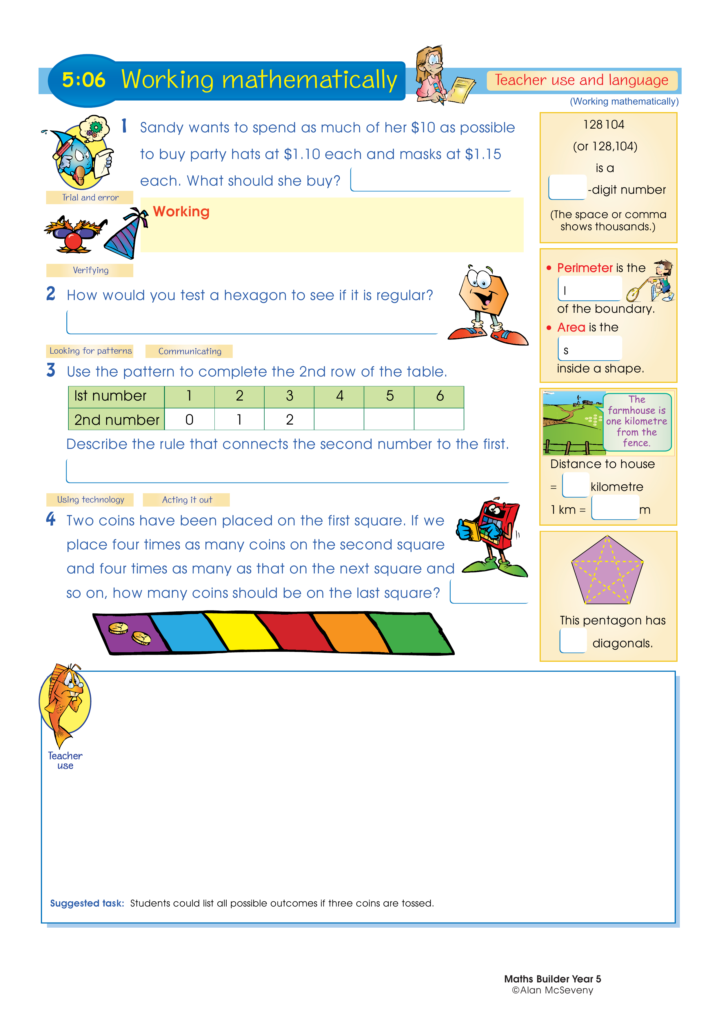 Working mathematically (and language) — worksheet preview