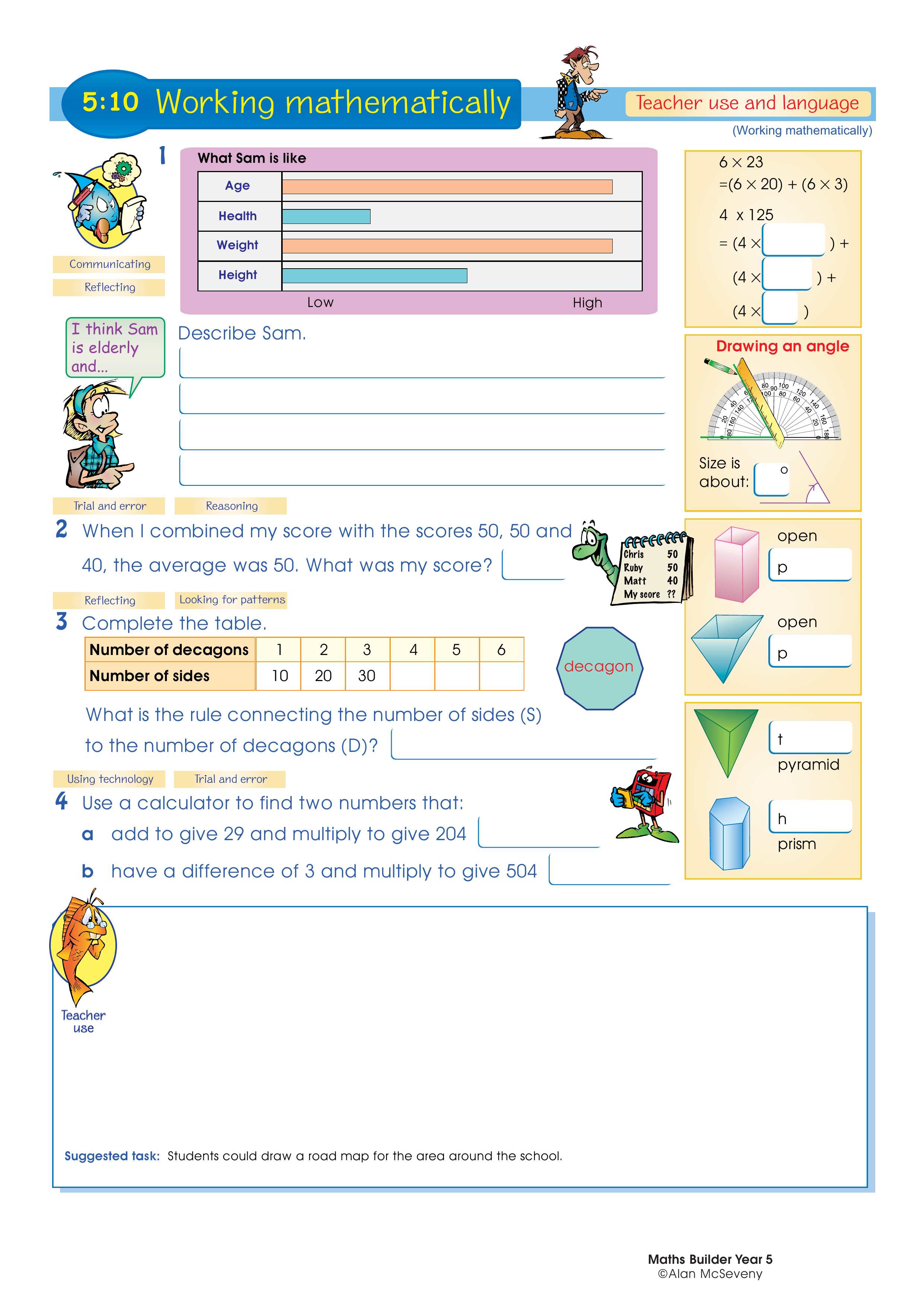Working mathematically (and language) — worksheet preview