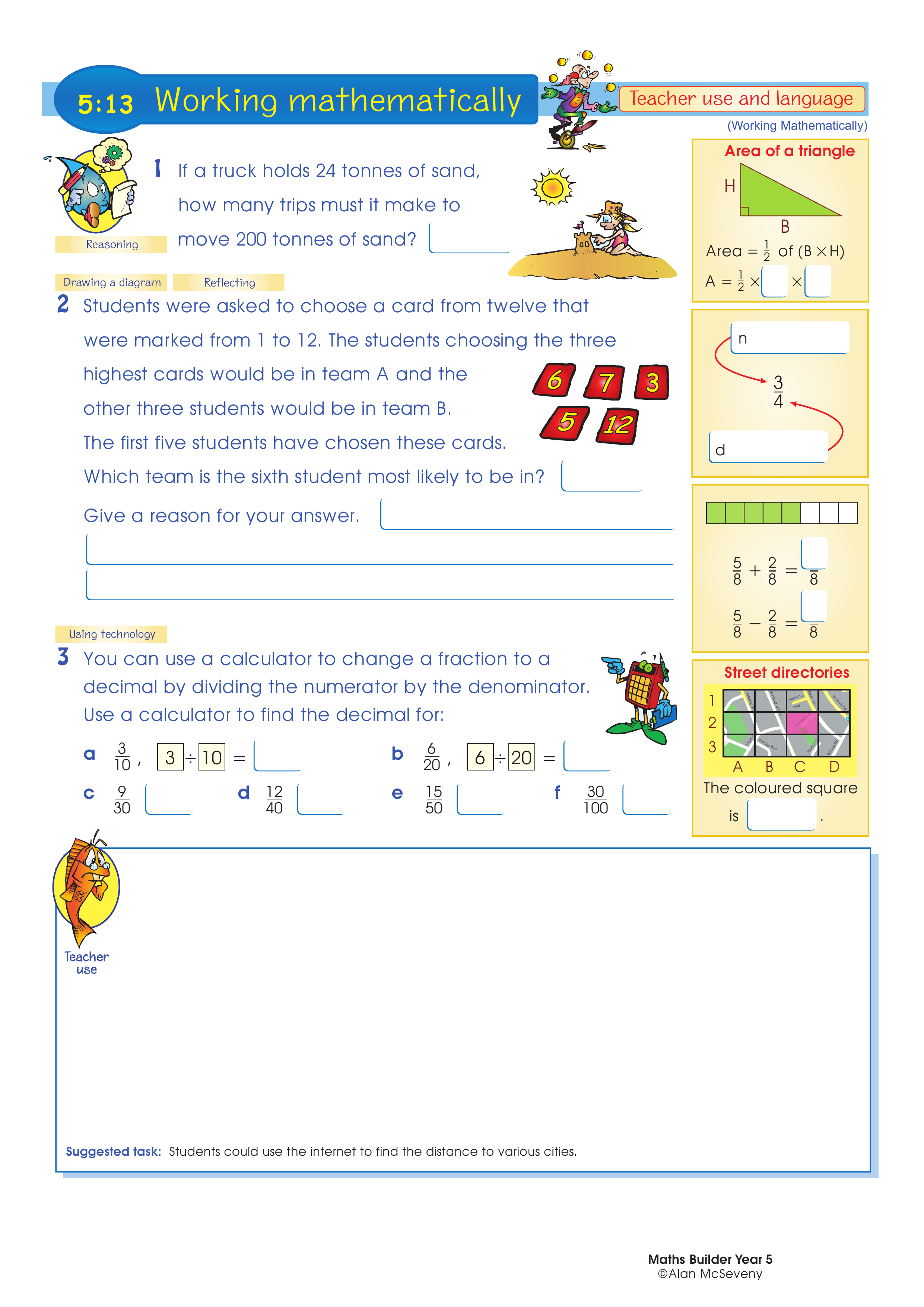 Working mathematically (and language) — worksheet preview