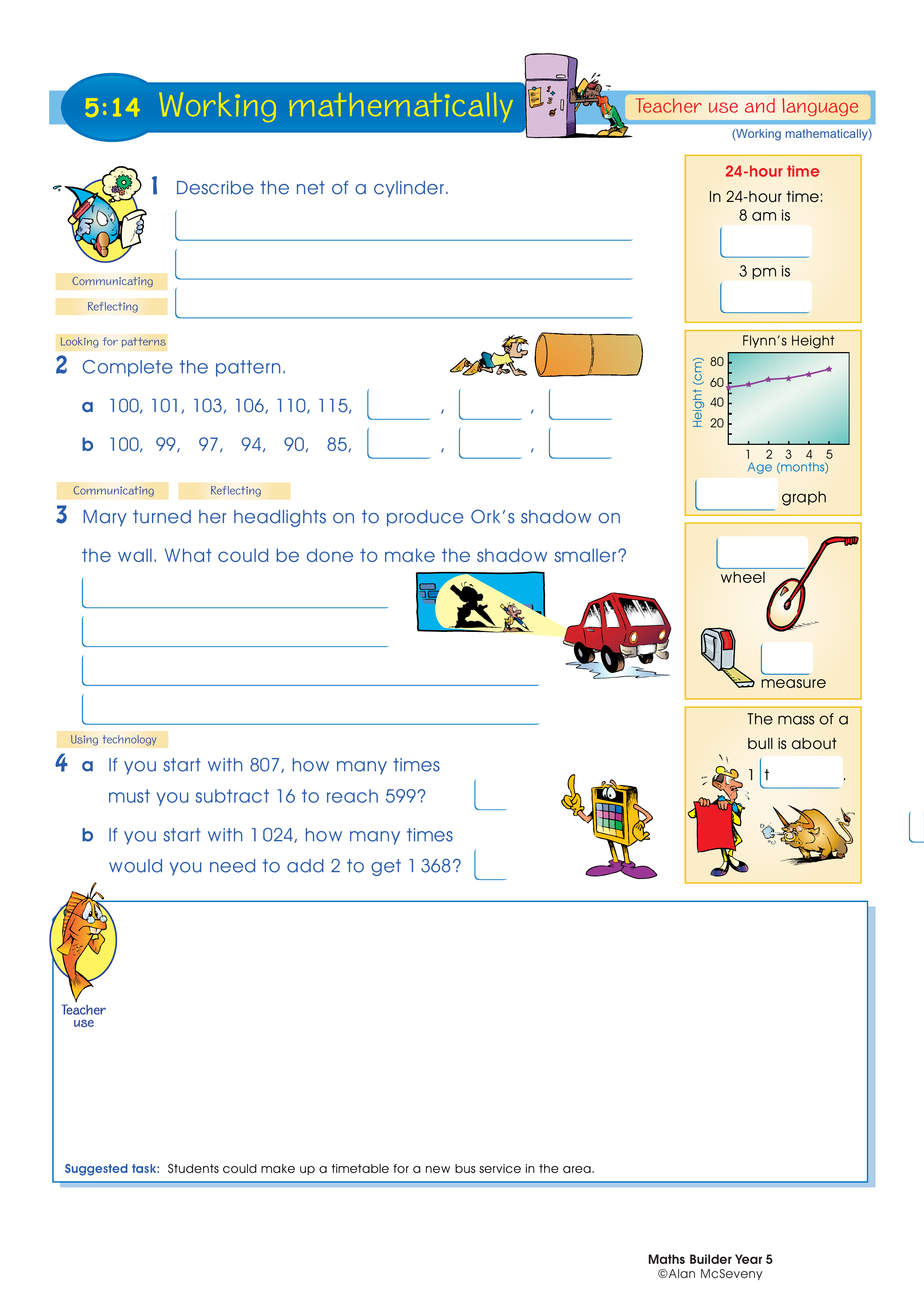 Working mathematically (and language) — worksheet preview