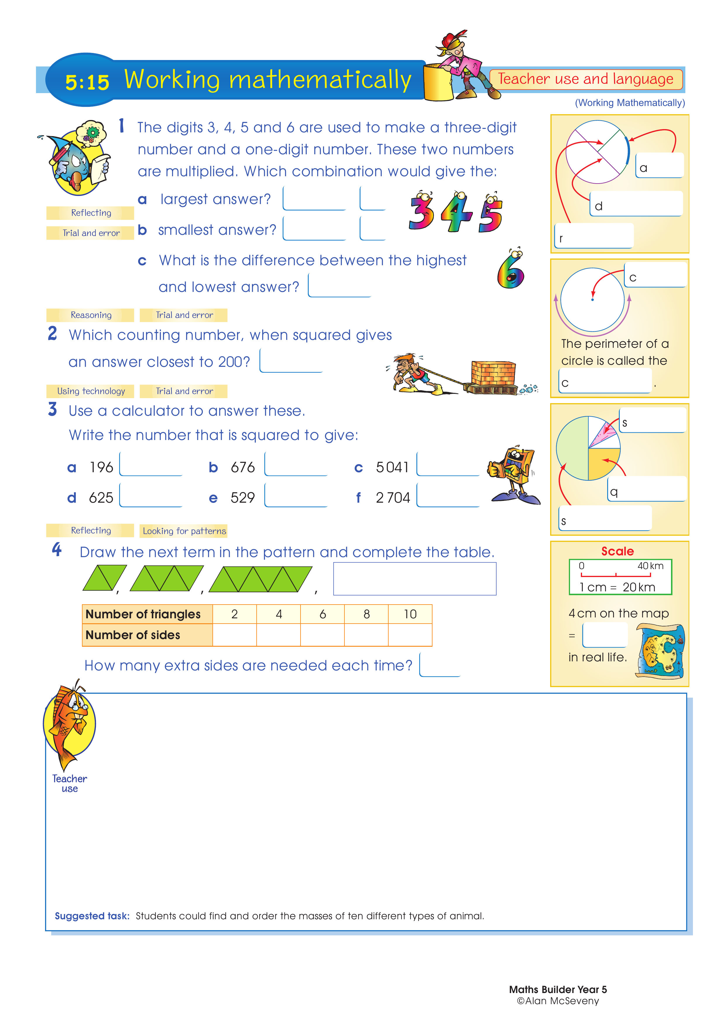 Working mathematically (and language) — worksheet preview
