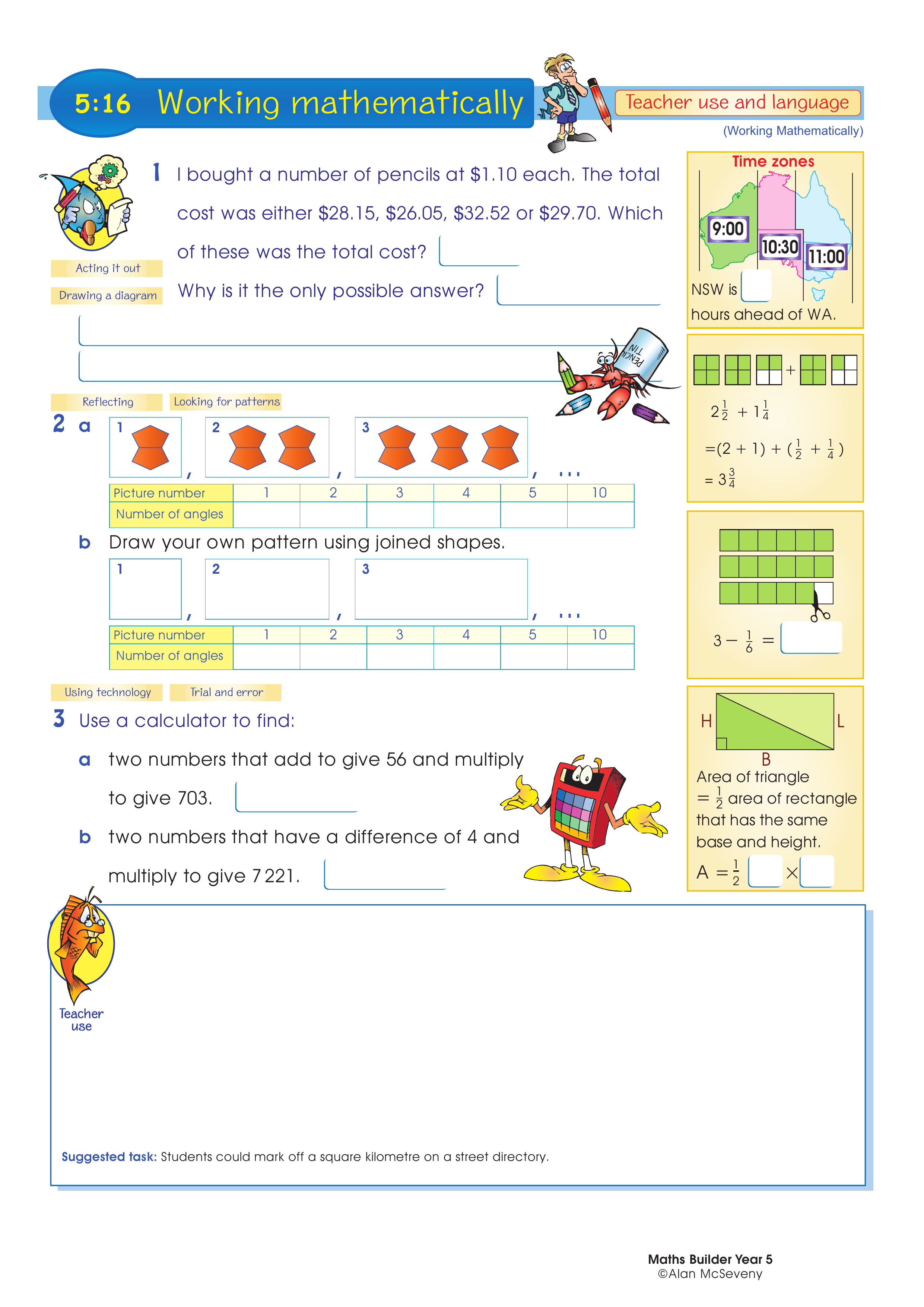 Working mathematically (and language) — worksheet preview