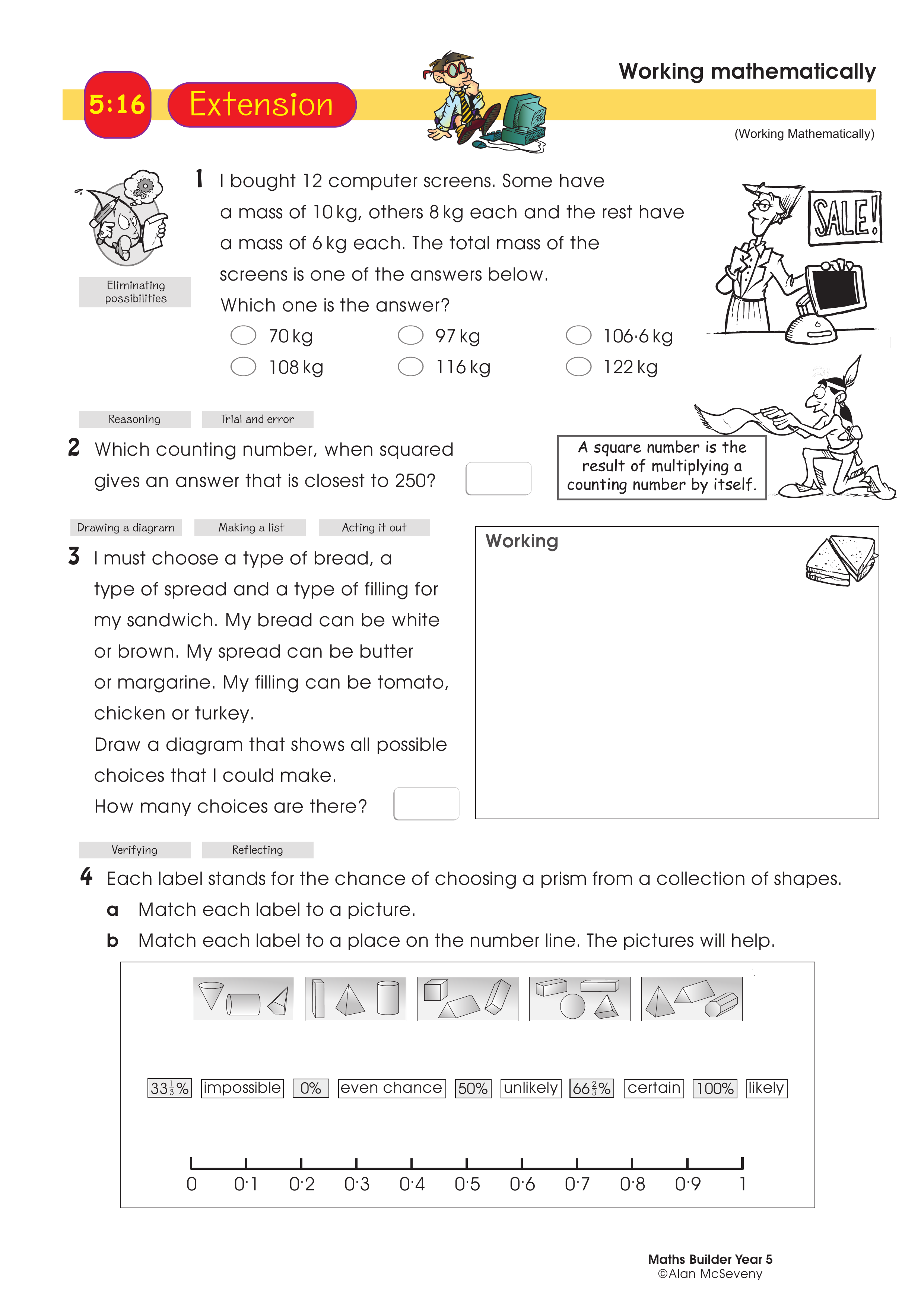 Working mathematically — worksheet preview