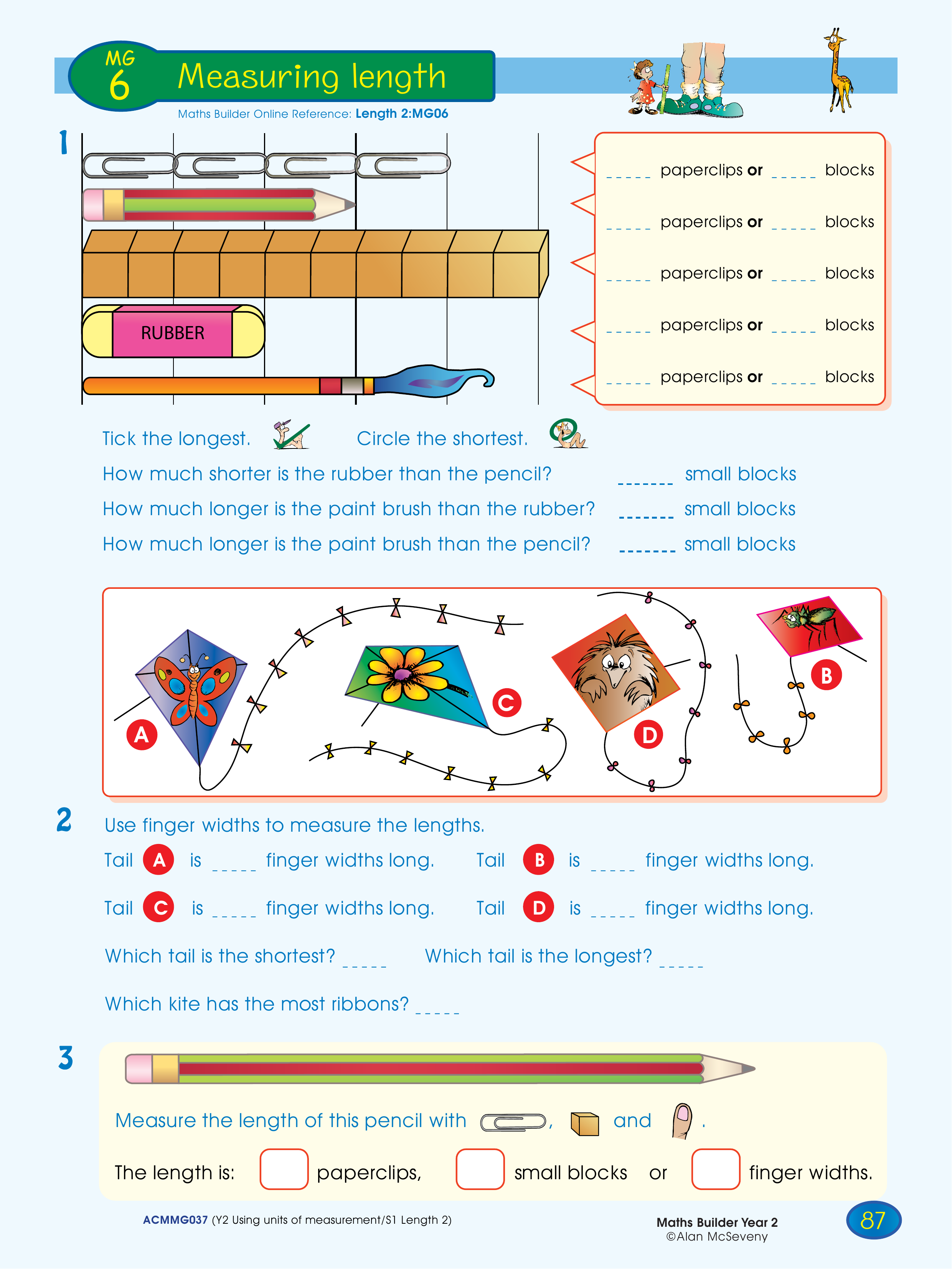 Measuring length — worksheet preview