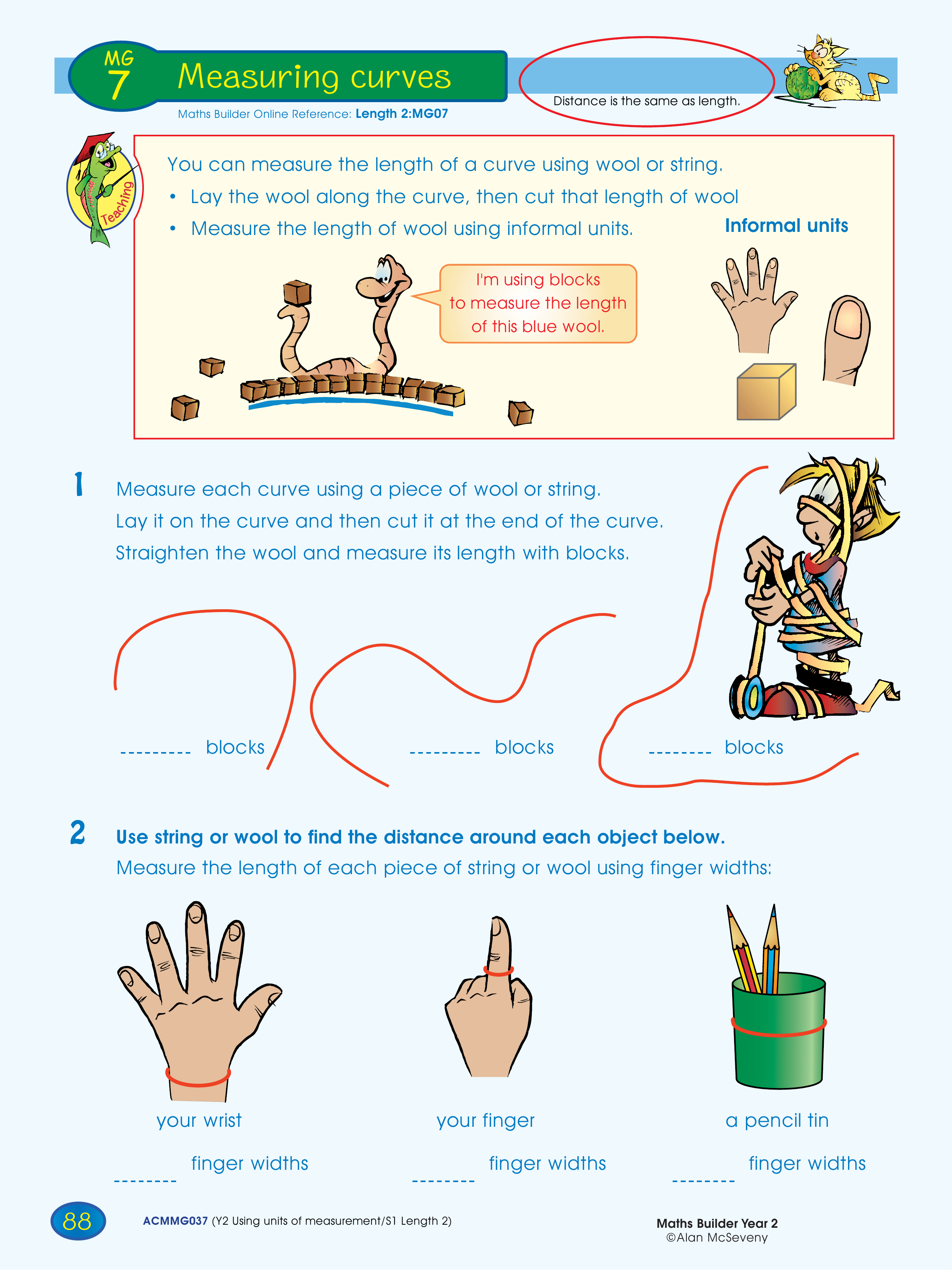 Measuring curves — worksheet preview