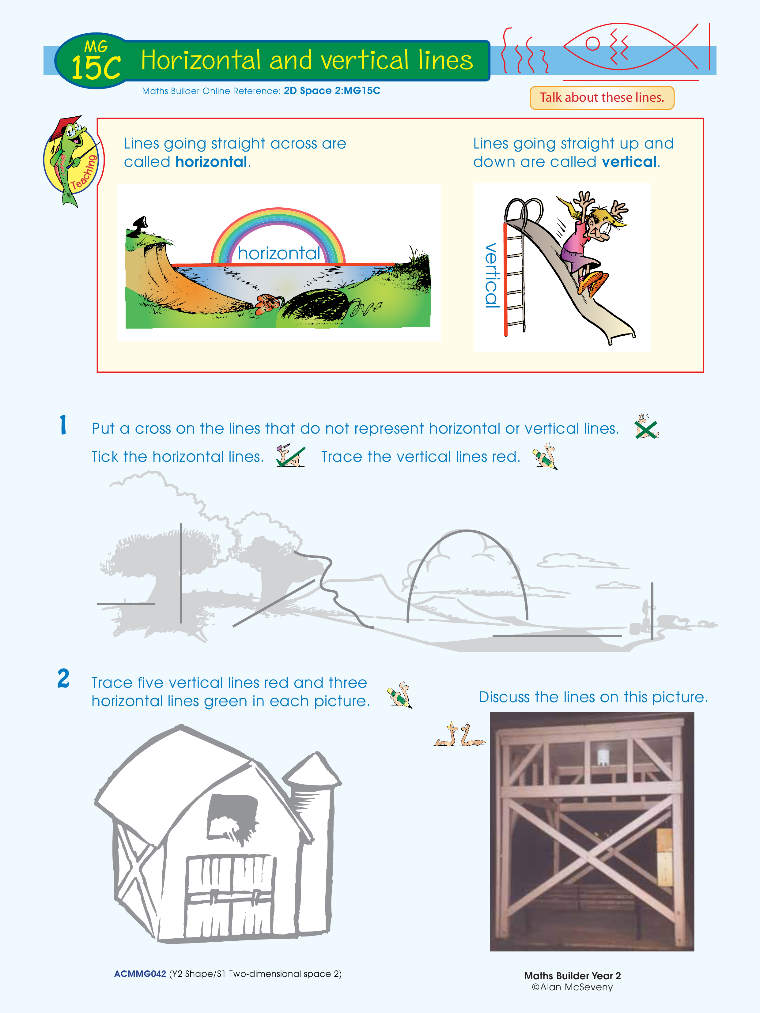 Horizontal and vertical lines — worksheet preview